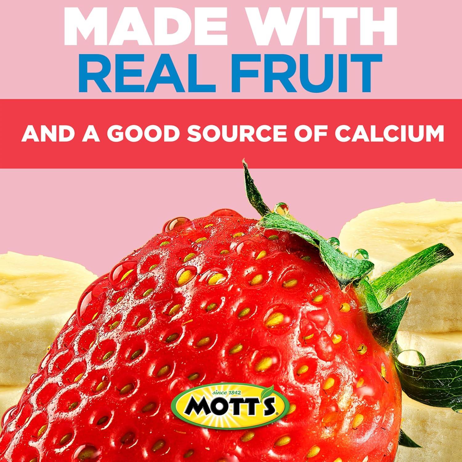 image:imageMotts Fruit Smoothies Strawberry Banana 42 oz clear pouches 8 Pack Nondairy Made With Oatmilk Made With Real Fruit Good Source of Calcium OntheGoStrawberry Banana