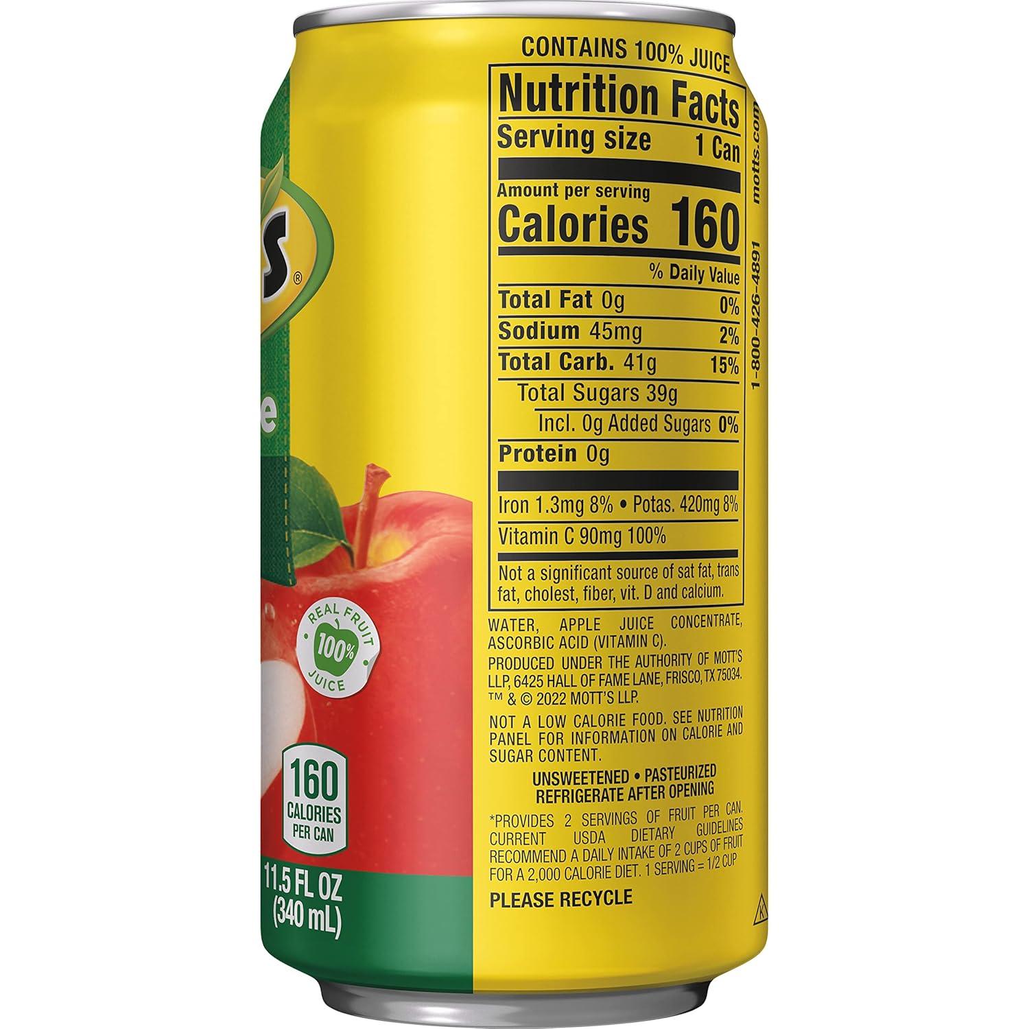 image:imageMotts 100 Original Apple Juice 115 fl oz can Pack of 24