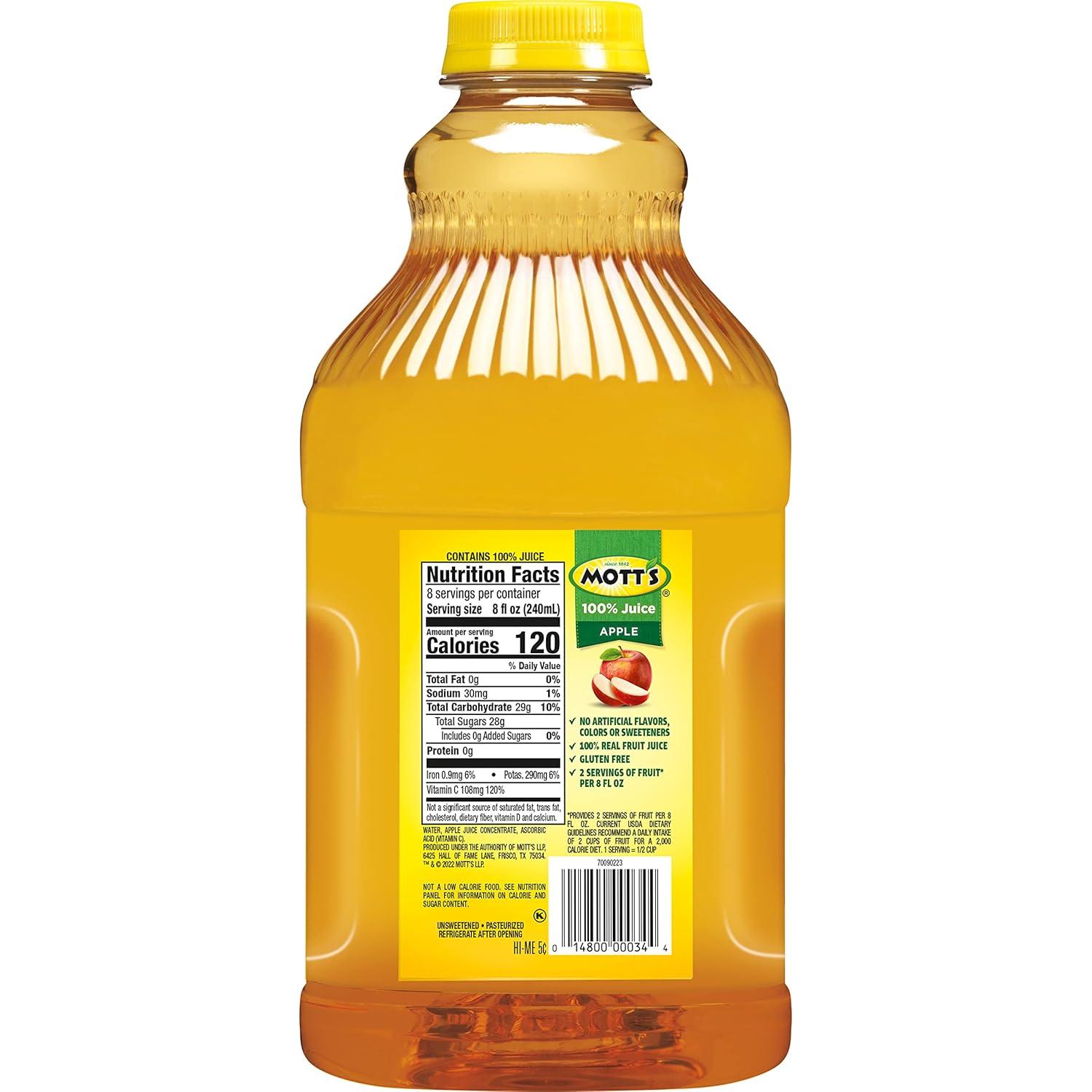 image:imageMotts 100 Original Apple Juice 64 Fl Oz Bottle Pack Of 8 2 Servings Of Fruit Per Cup 100 Fruit Juice Glutenfree Caffeinefree Kosher And Contains No Artificial Colors Or SweetenersOriginal Apple Juice