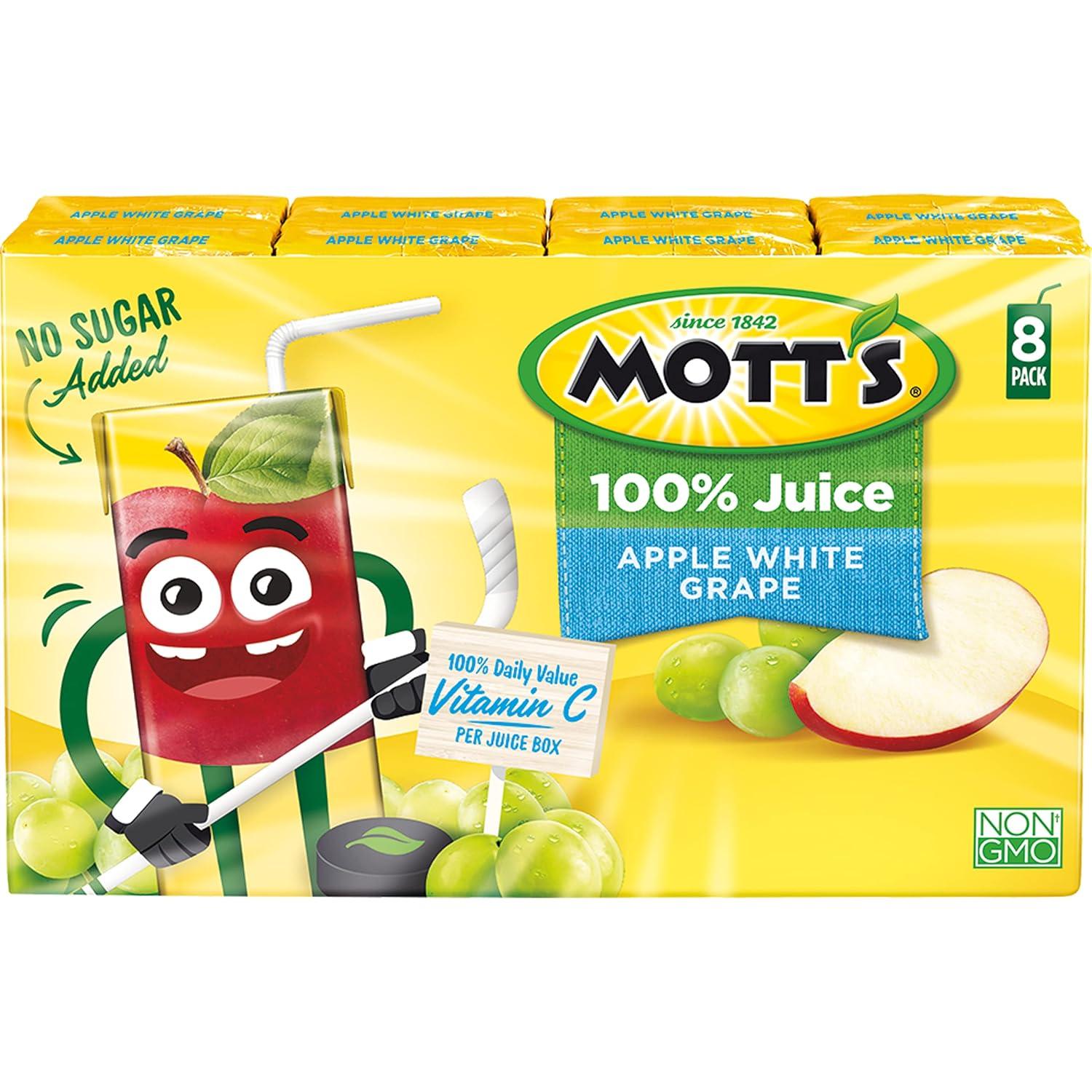 image:imageMotts 100 Percent Fruit Punch Juice 675 fl oz boxes 32 Count 4 Packs of 8Apple White Grape