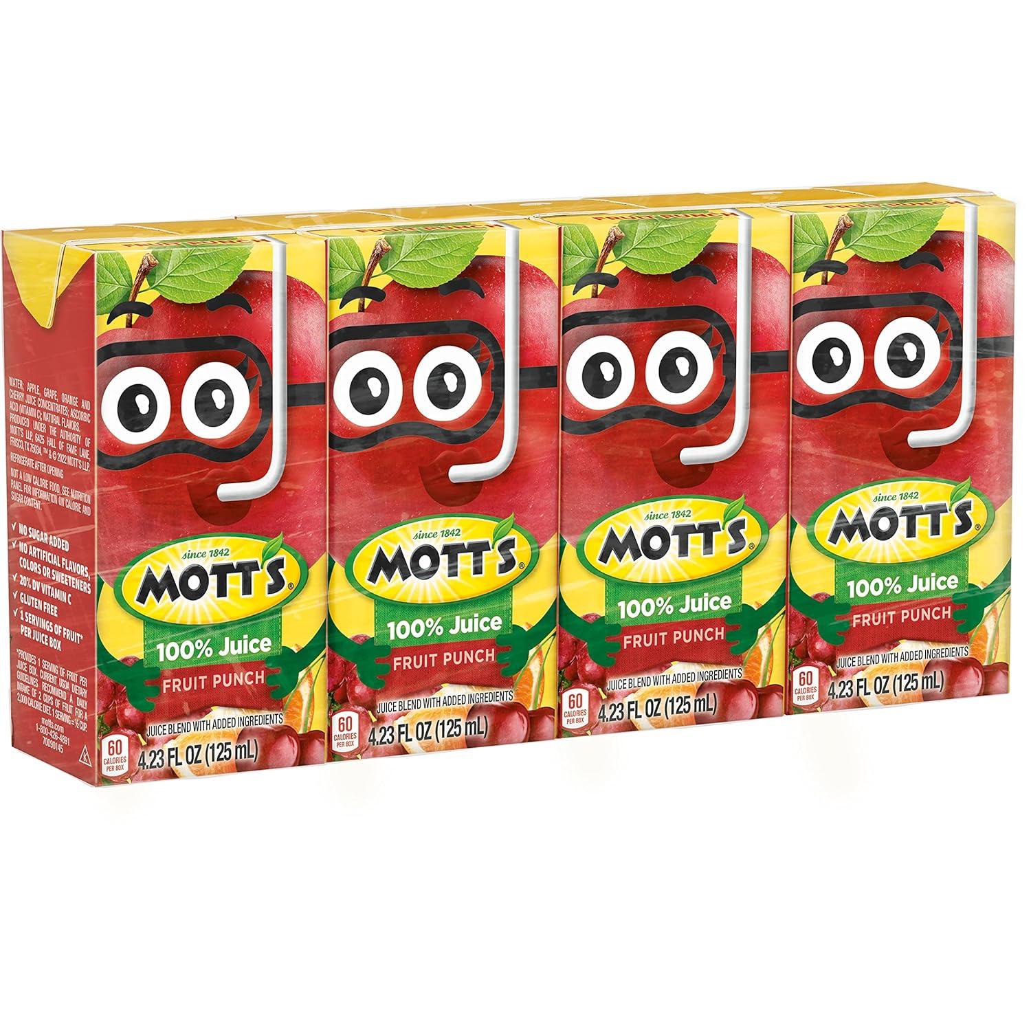 image:imageMotts 100 Percent Fruit Punch Juice 675 fl oz boxes 32 Count 4 Packs of 8Fruit Punch