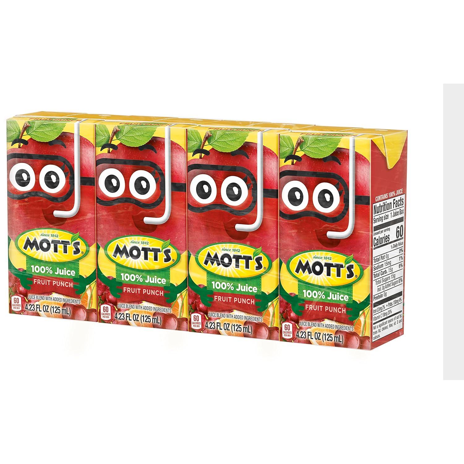 image:imageMotts 100 Percent Fruit Punch Juice 675 fl oz boxes 32 Count 4 Packs of 8Fruit Punch