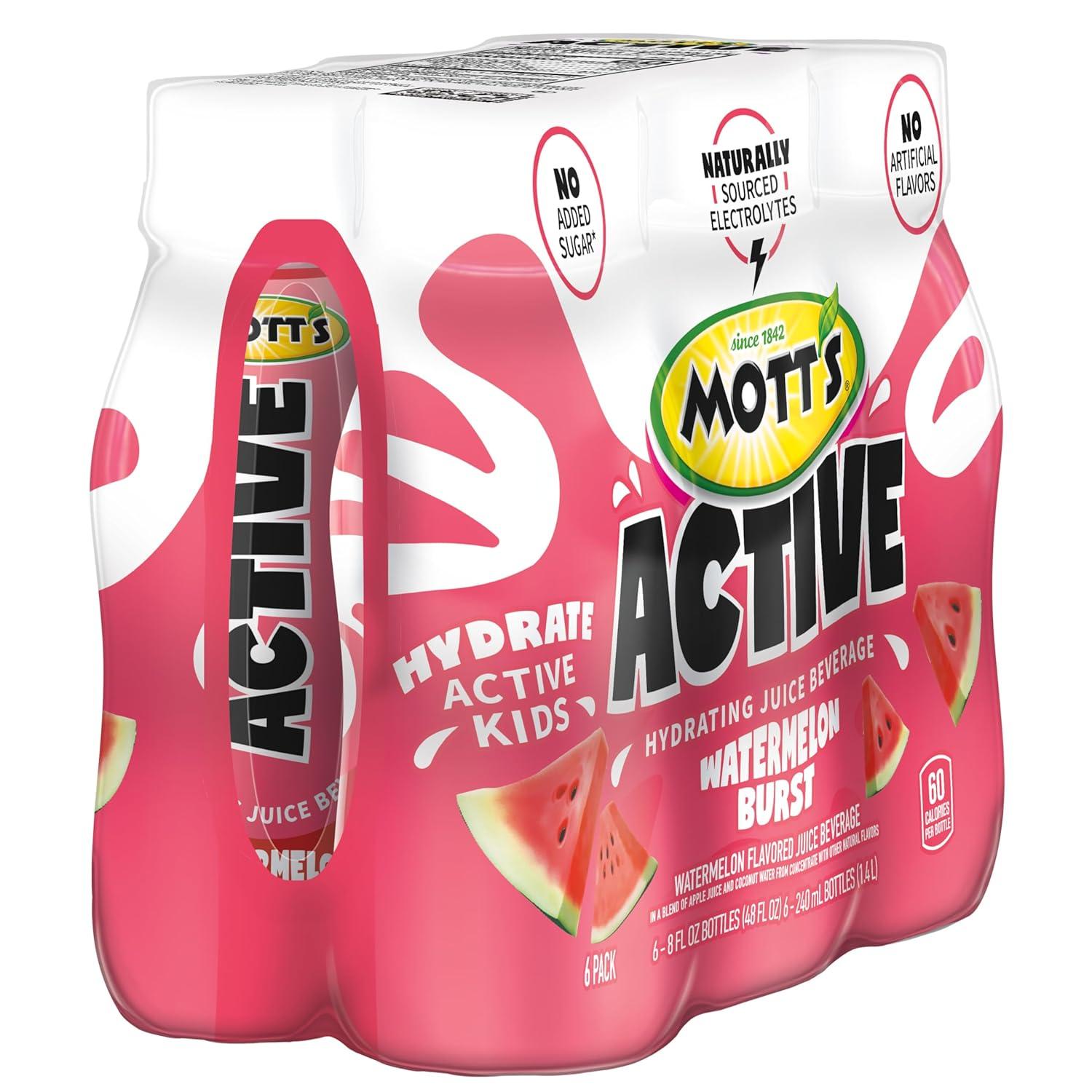 image:imageMotts Active Watermelon Burst Hydrating Juice Beverage 8 Fl Oz Bottles 24 Count 4 Packs Of 6 Made With Naturally Sourced Electrolytes amp Coconut Water Gluten amp Caffeinefree KosherWatermelon Burst