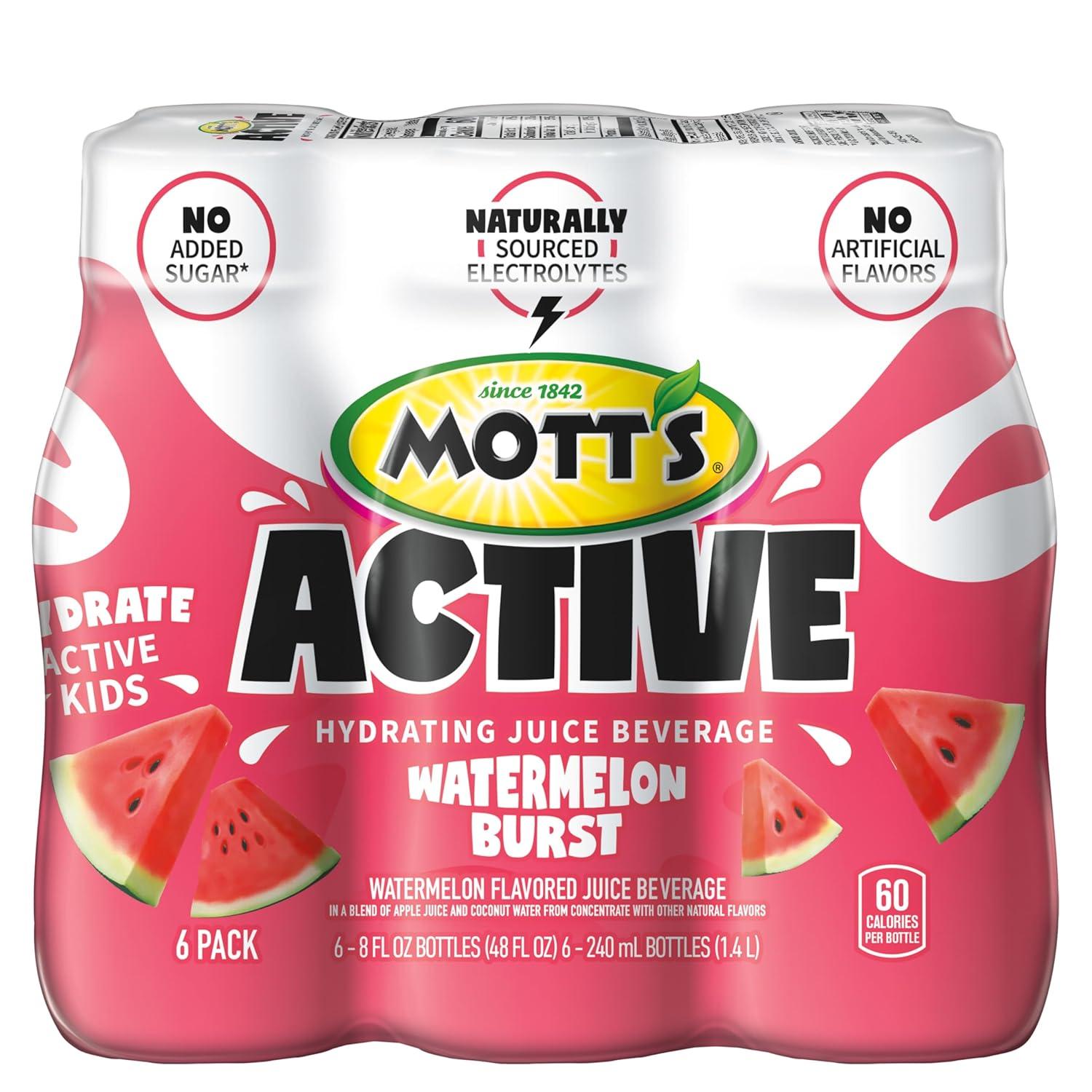 image:imageMotts Active Watermelon Burst Hydrating Juice Beverage 8 Fl Oz Bottles 24 Count 4 Packs Of 6 Made With Naturally Sourced Electrolytes amp Coconut Water Gluten amp Caffeinefree KosherWatermelon Burst