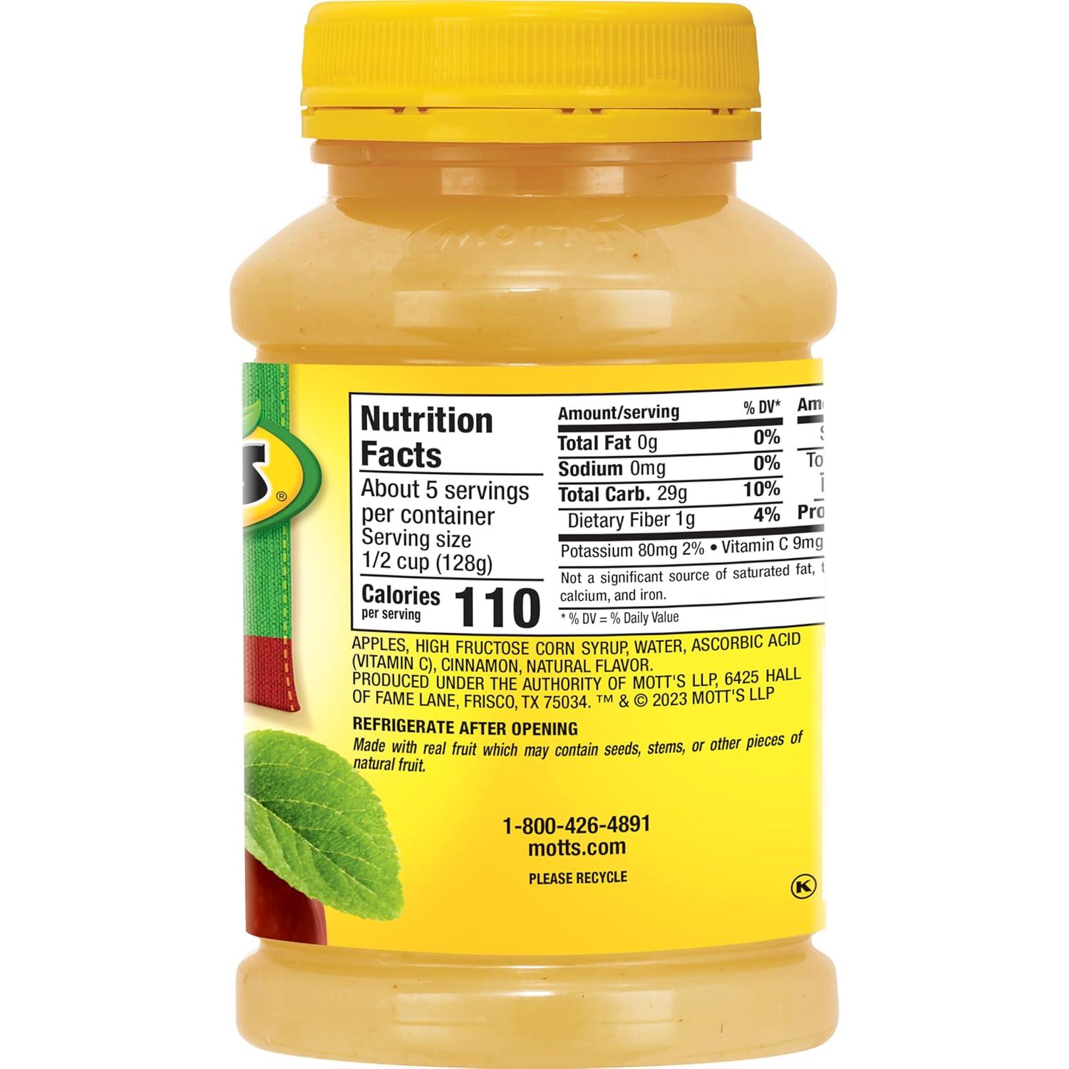 image:imageMotts Applesauce 24 Oz Jar Pack Of 12 No Artificial Flavors Good Source Of Vitamin C Nutritious Option For The Whole FamilyCinnamon