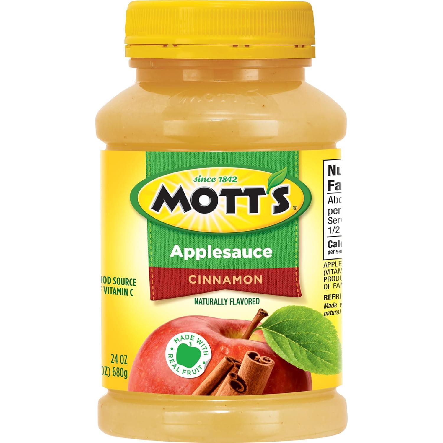 image:imageMotts Applesauce 24 Oz Jar Pack Of 12 No Artificial Flavors Good Source Of Vitamin C Nutritious Option For The Whole FamilyCinnamon