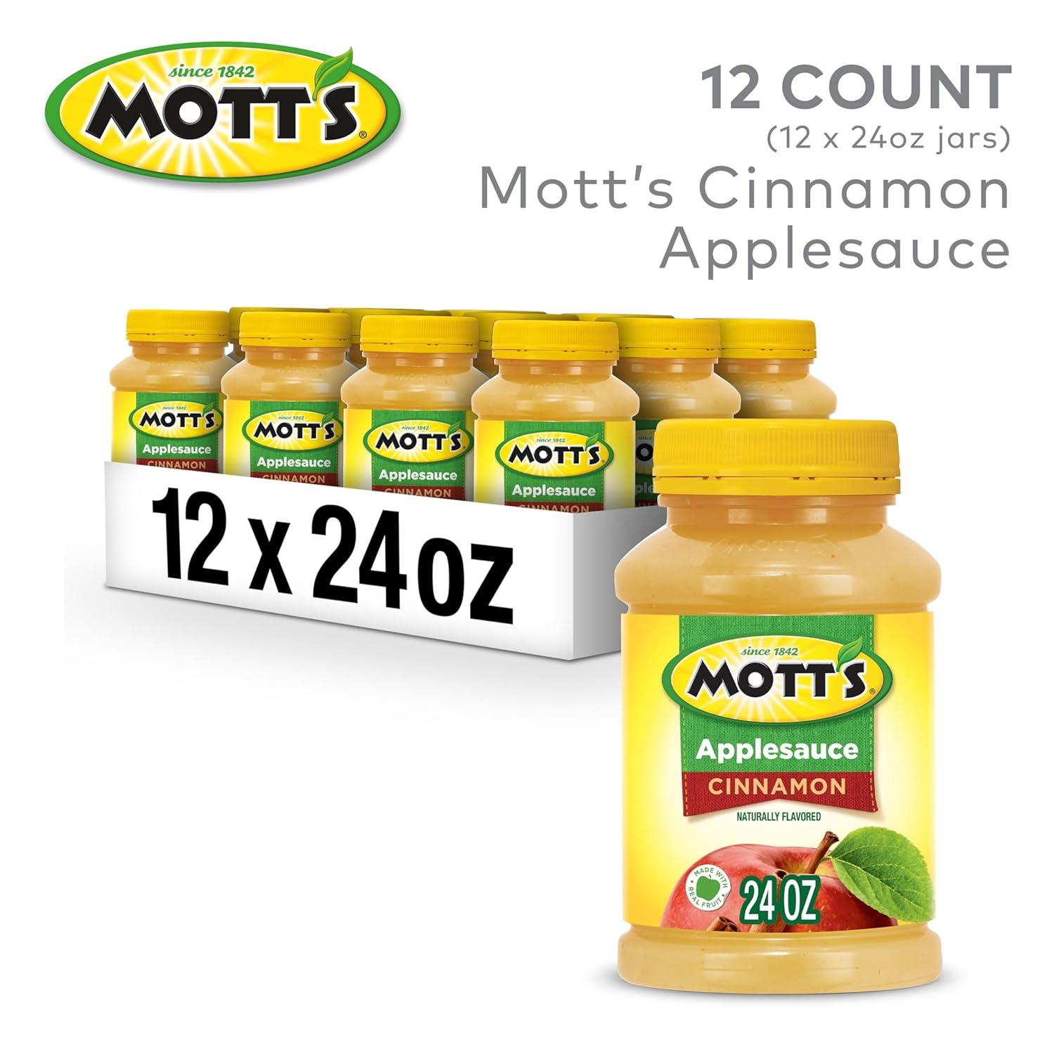 image:imageMotts Applesauce 24 Oz Jar Pack Of 12 No Artificial Flavors Good Source Of Vitamin C Nutritious Option For The Whole FamilyCinnamon