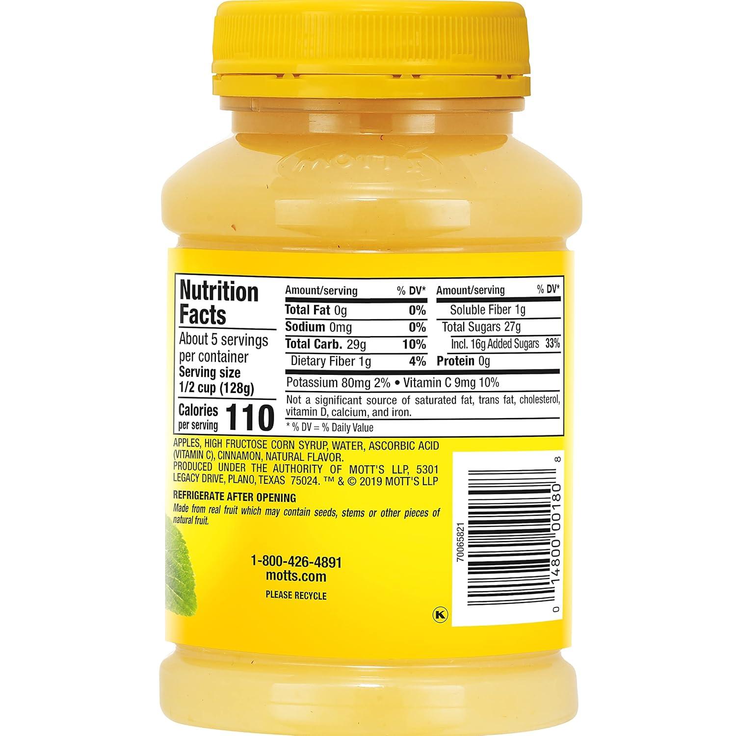 image:imageMotts Applesauce 24 Oz Jar Pack Of 12 No Artificial Flavors Good Source Of Vitamin C Nutritious Option For The Whole FamilyCinnamon