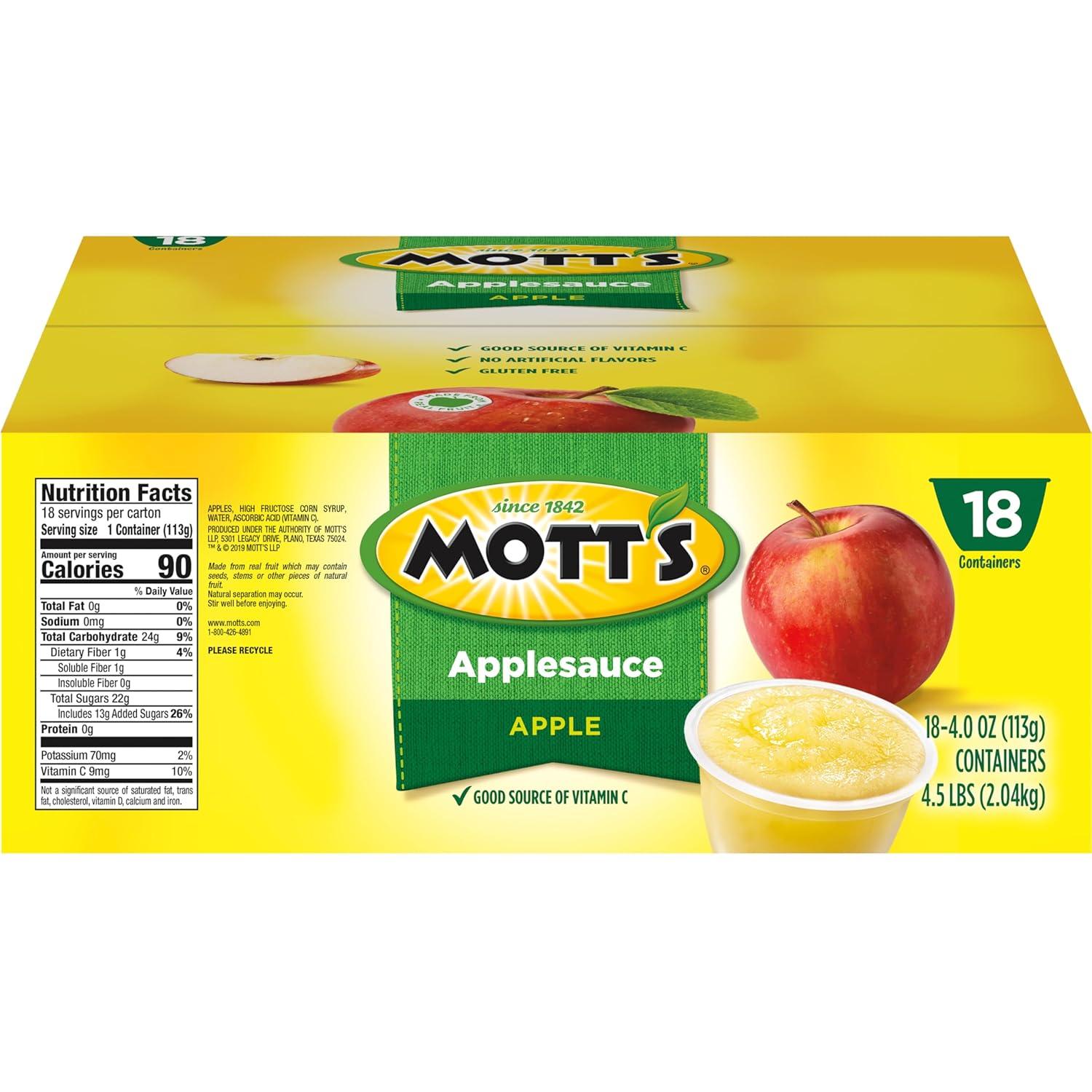 image:imageMotts Applesauce 4 Oz Cups 36 Count No Artificial Flavors Good Source of Vitamin C Nutritious Option for The Whole FamilyApple