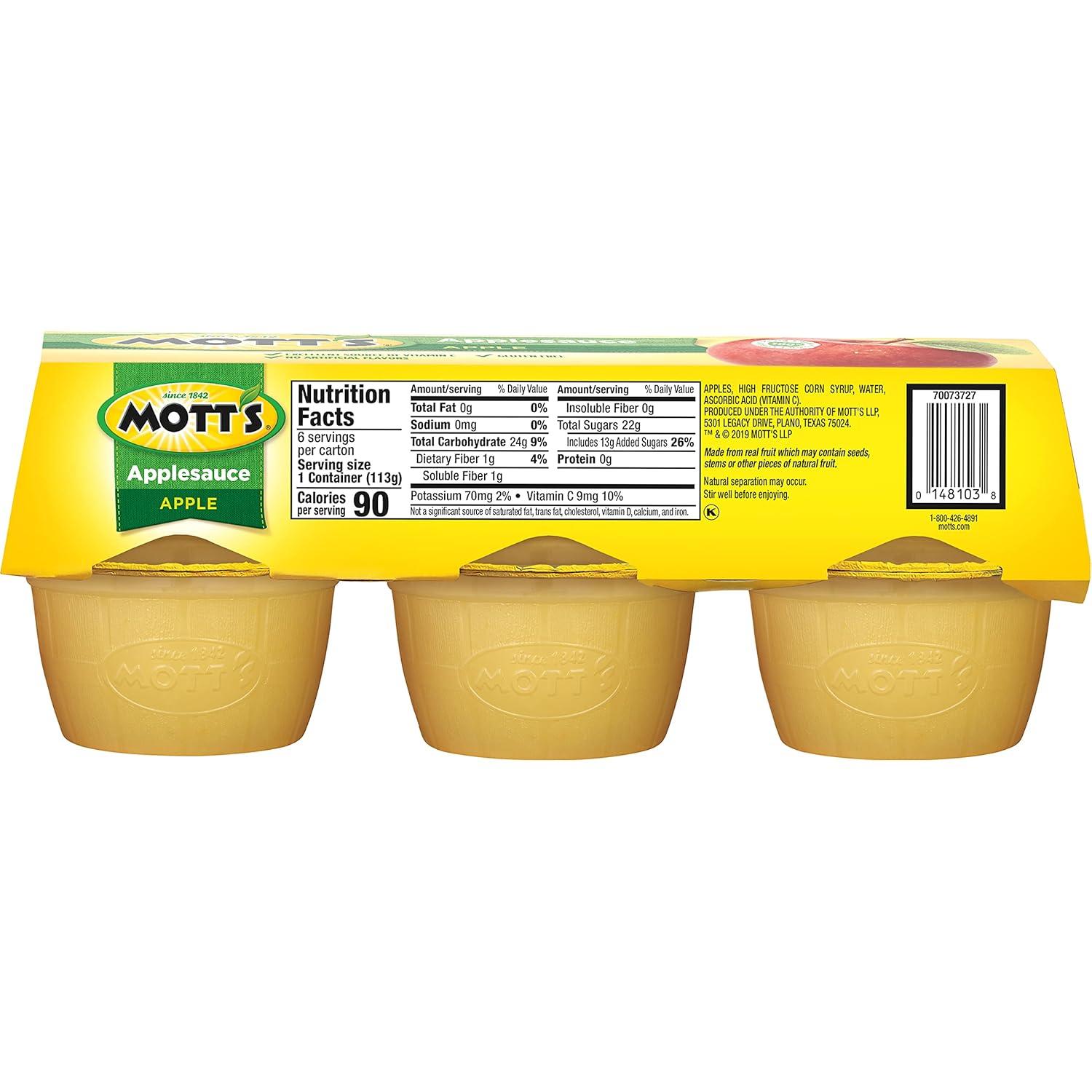 image:imageMotts Applesauce 4 Oz Cups 36 Count No Artificial Flavors Good Source of Vitamin C Nutritious Option for The Whole FamilyApple
