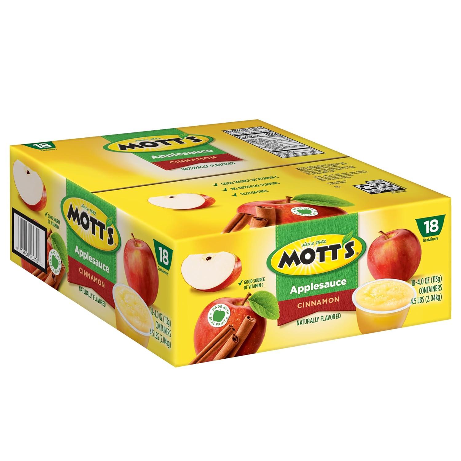 image:imageMotts Applesauce 4 Oz Cups 36 Count No Artificial Flavors Good Source of Vitamin C Nutritious Option for The Whole FamilyCinnamon