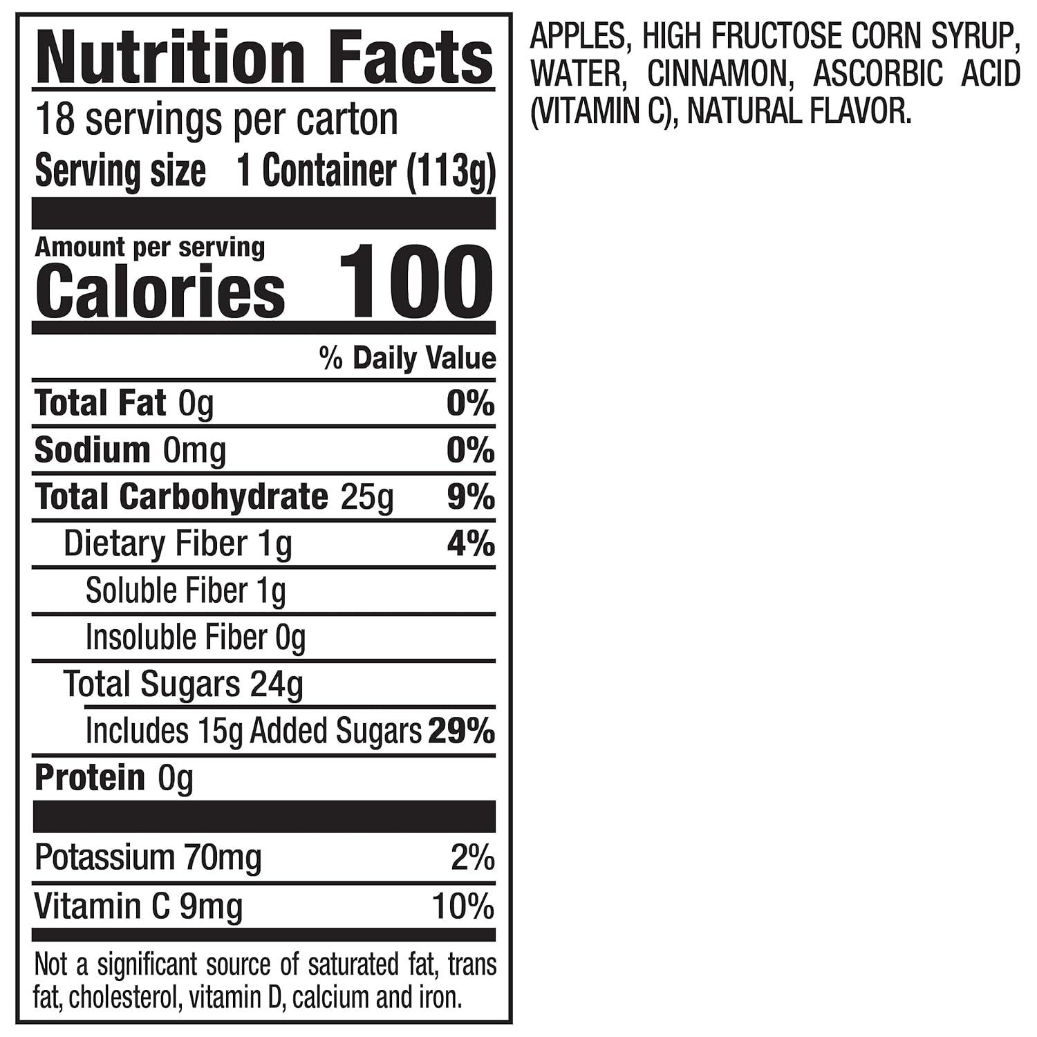 image:imageMotts Applesauce 4 Oz Cups 36 Count No Artificial Flavors Good Source of Vitamin C Nutritious Option for The Whole FamilyCinnamon