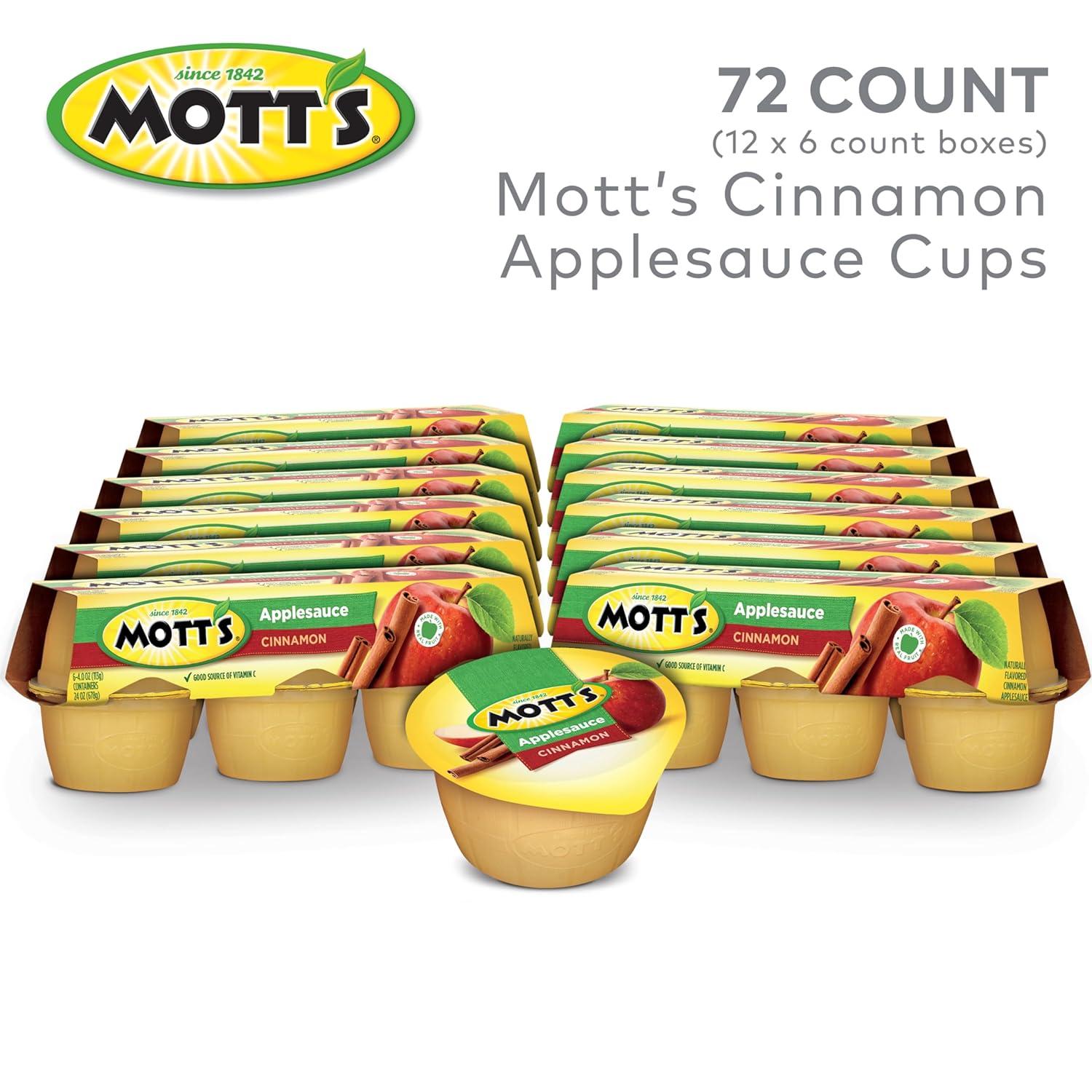 image:imageMotts Applesauce 4 Oz Cups 36 Count No Artificial Flavors Good Source of Vitamin C Nutritious Option for The Whole FamilyCinnamon