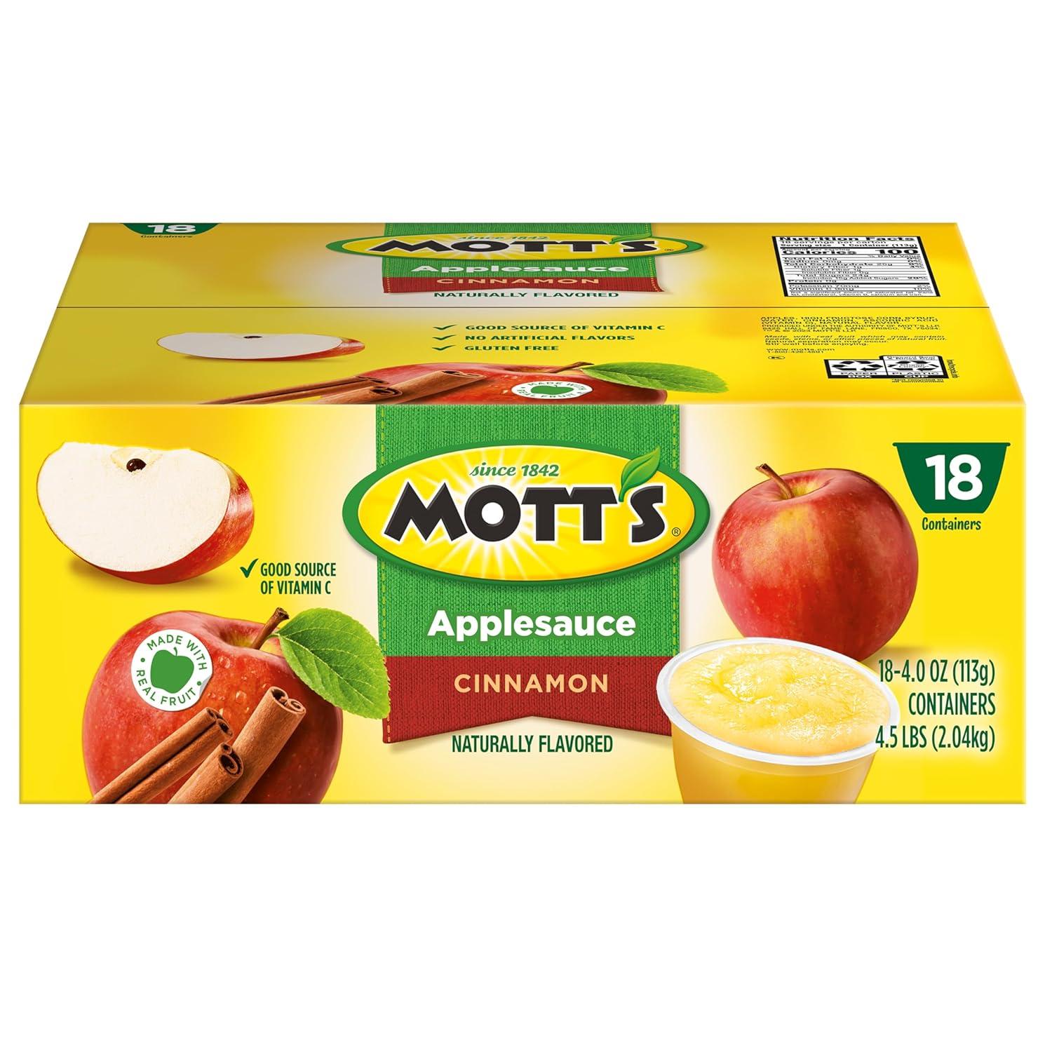 image:imageMotts Applesauce 4 Oz Cups 36 Count No Artificial Flavors Good Source of Vitamin C Nutritious Option for The Whole FamilyCinnamon