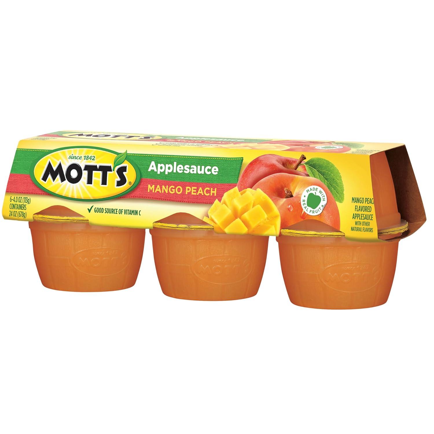 image:imageMotts Applesauce 4 Oz Cups 36 Count No Artificial Flavors Good Source of Vitamin C Nutritious Option for The Whole FamilyMango Peach