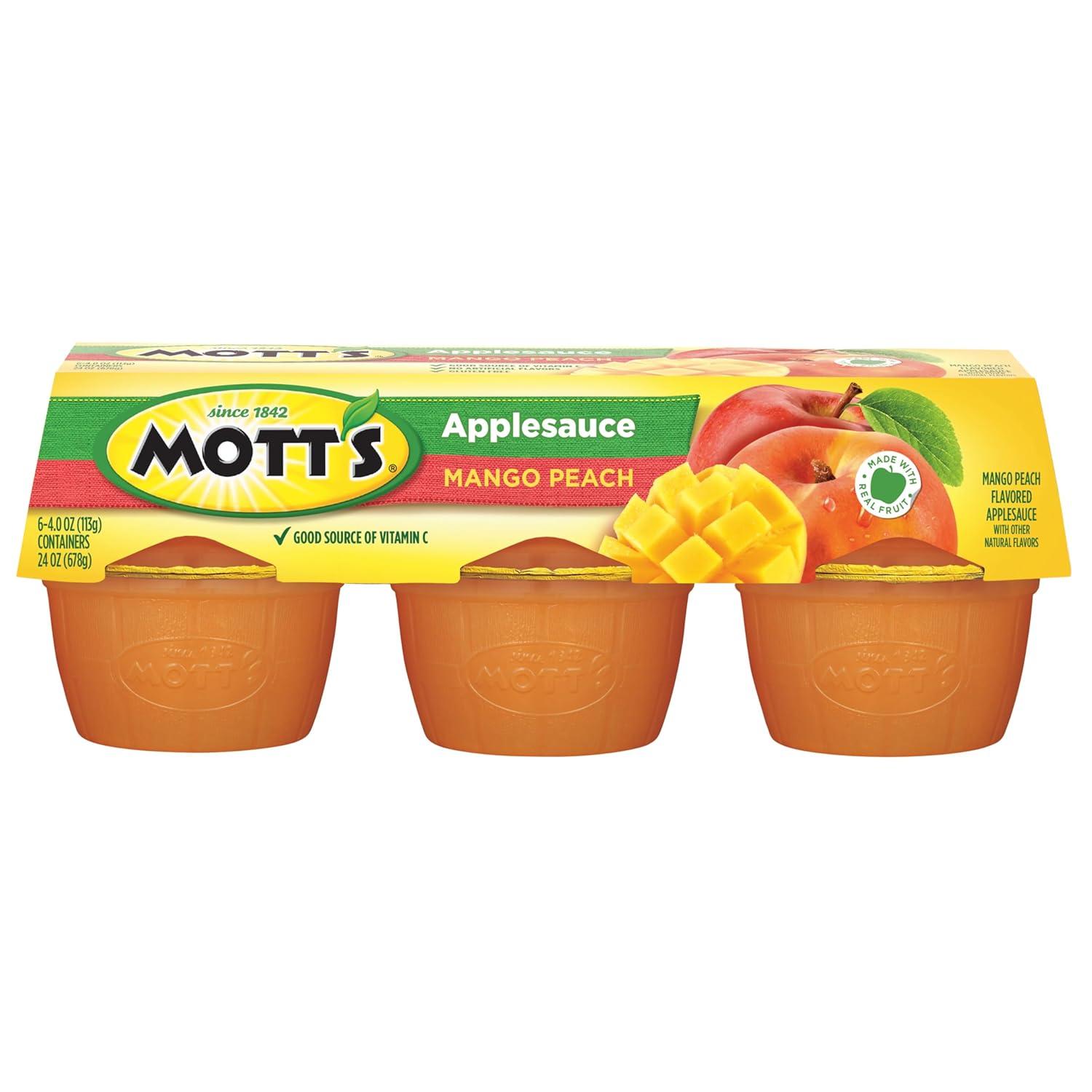 image:imageMotts Applesauce 4 Oz Cups 36 Count No Artificial Flavors Good Source of Vitamin C Nutritious Option for The Whole FamilyMango Peach