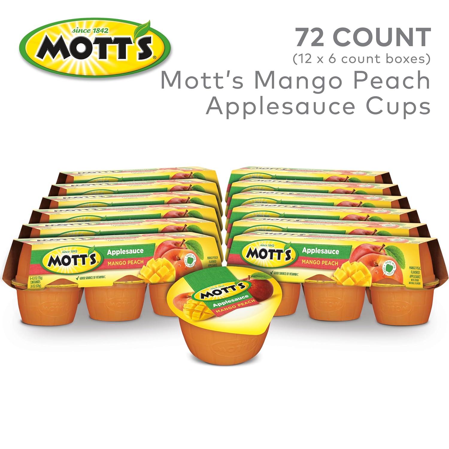 image:imageMotts Applesauce 4 Oz Cups 36 Count No Artificial Flavors Good Source of Vitamin C Nutritious Option for The Whole FamilyMango Peach