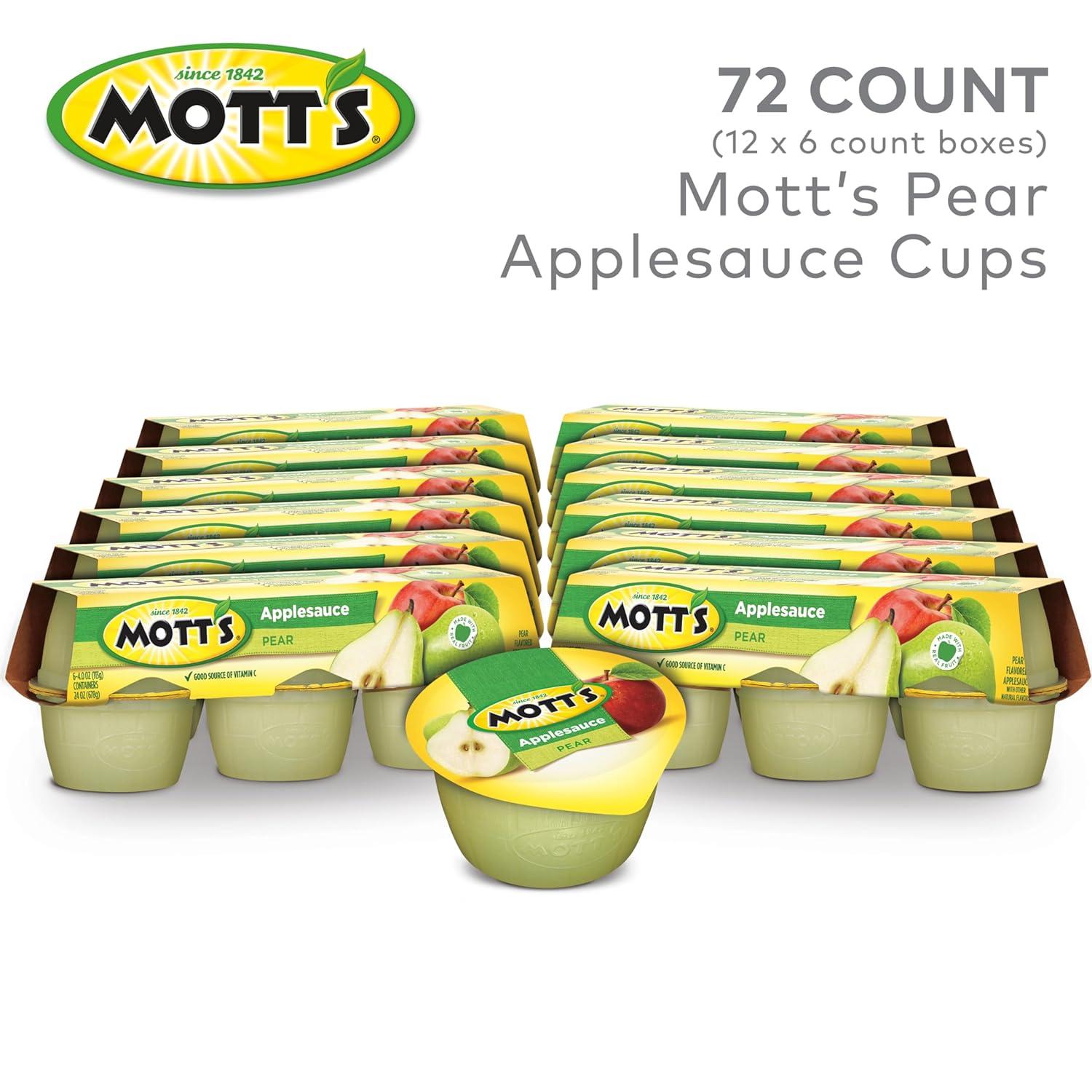 image:imageMotts Applesauce 4 Oz Cups 36 Count No Artificial Flavors Good Source of Vitamin C Nutritious Option for The Whole FamilyPear