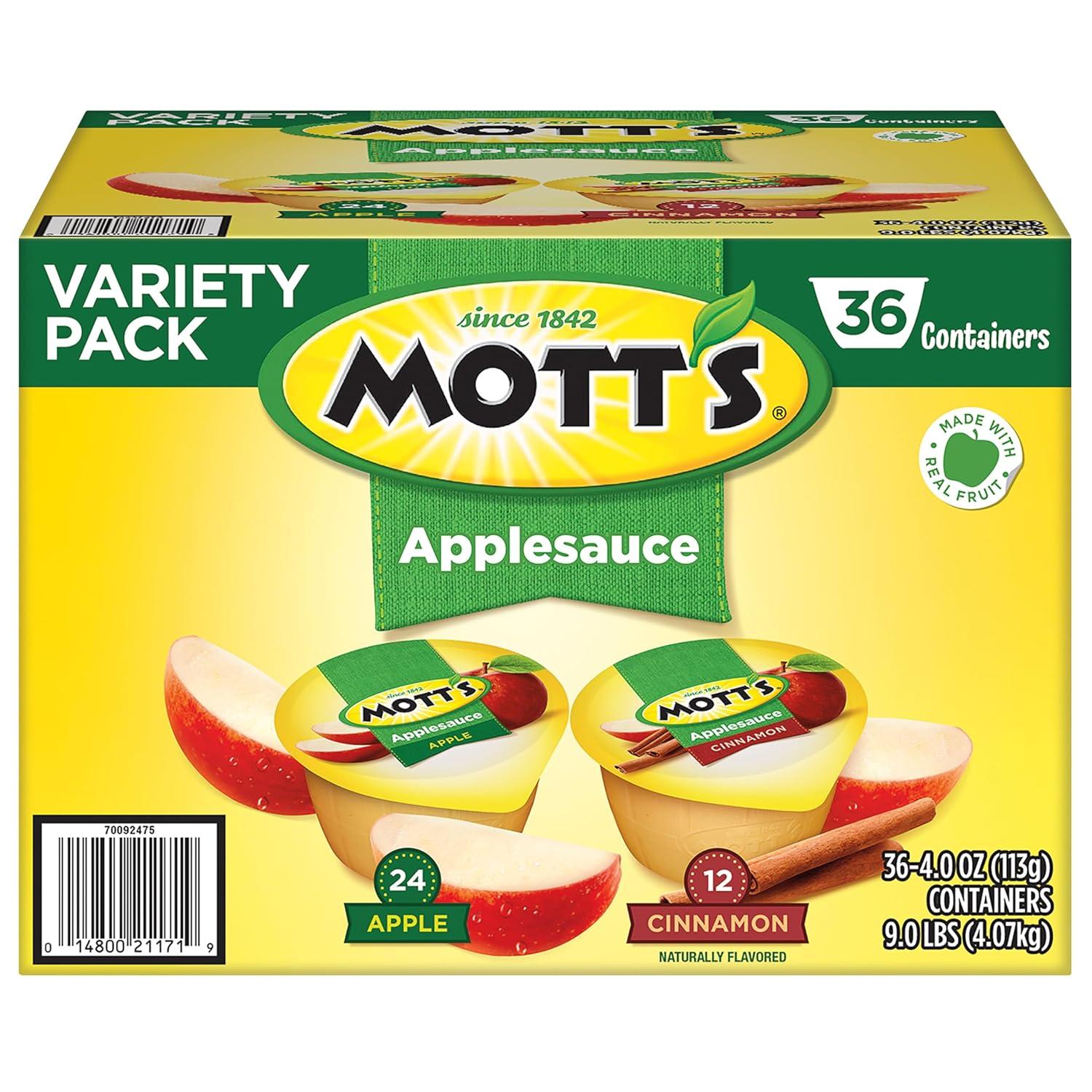 image:imageMotts Applesauce 4 Oz Cups 36 Count No Artificial Flavors Good Source of Vitamin C Nutritious Option for The Whole FamilyVariety Pack