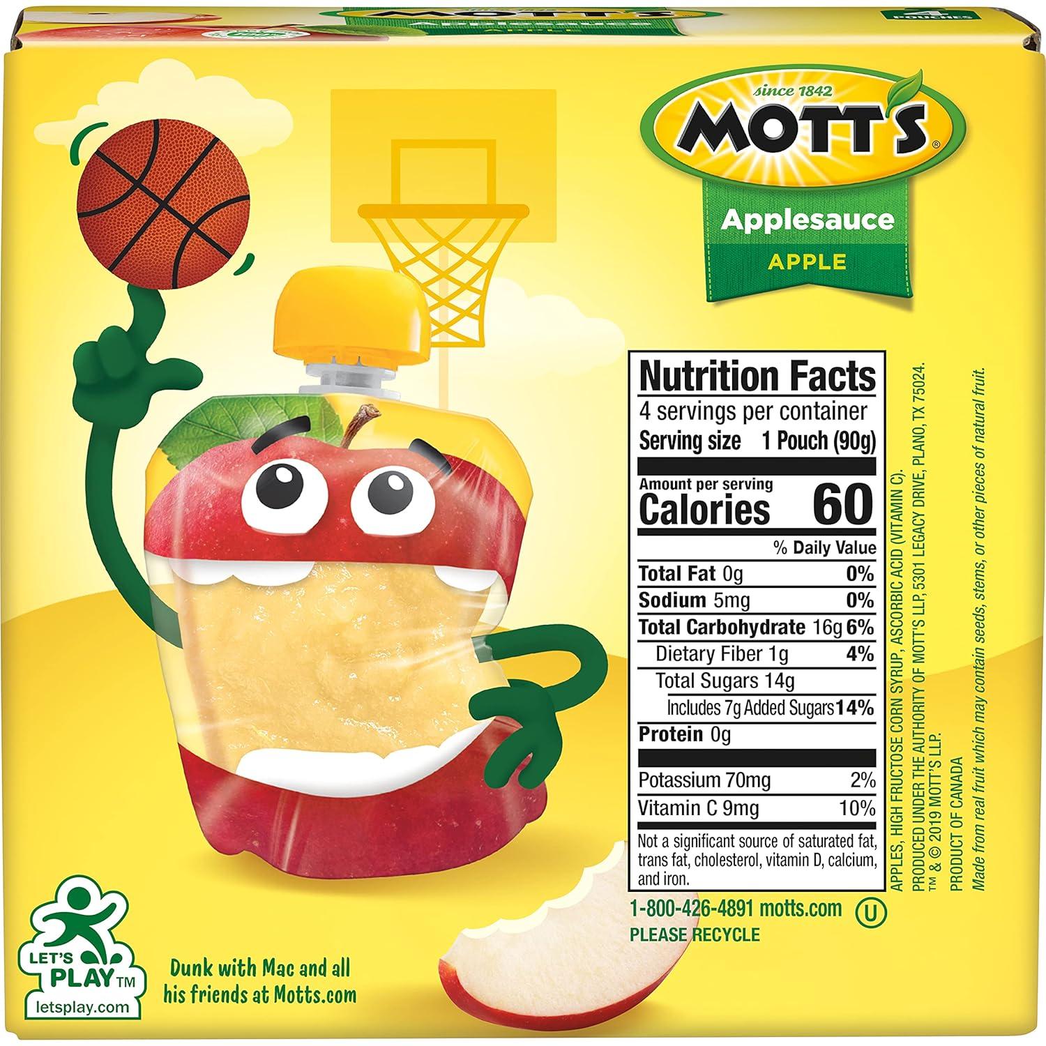 image:imageMotts Cinnamon Applesauce 32 Oz Clear Pouches 24 Count 6 Packs Of 4 No Artificial Flavors Good Source Of Vitamin C Nutritious Option For The Whole FamilyApple