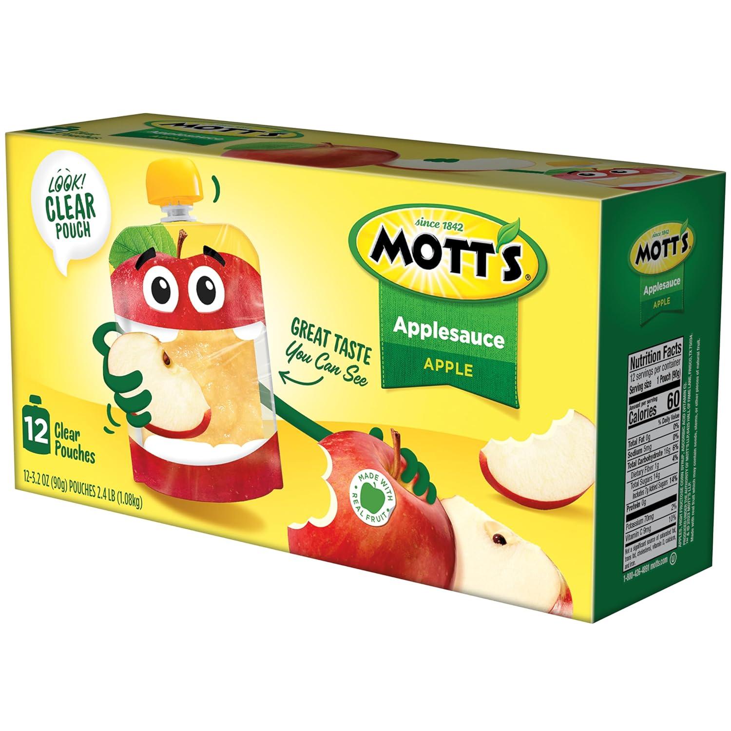 image:imageMotts Cinnamon Applesauce 32 Oz Clear Pouches 48 Count 4 Packs Of 12 No Artificial Flavors Good Source Of Vitamin C Nutritious Option For The Whole FamilyApple