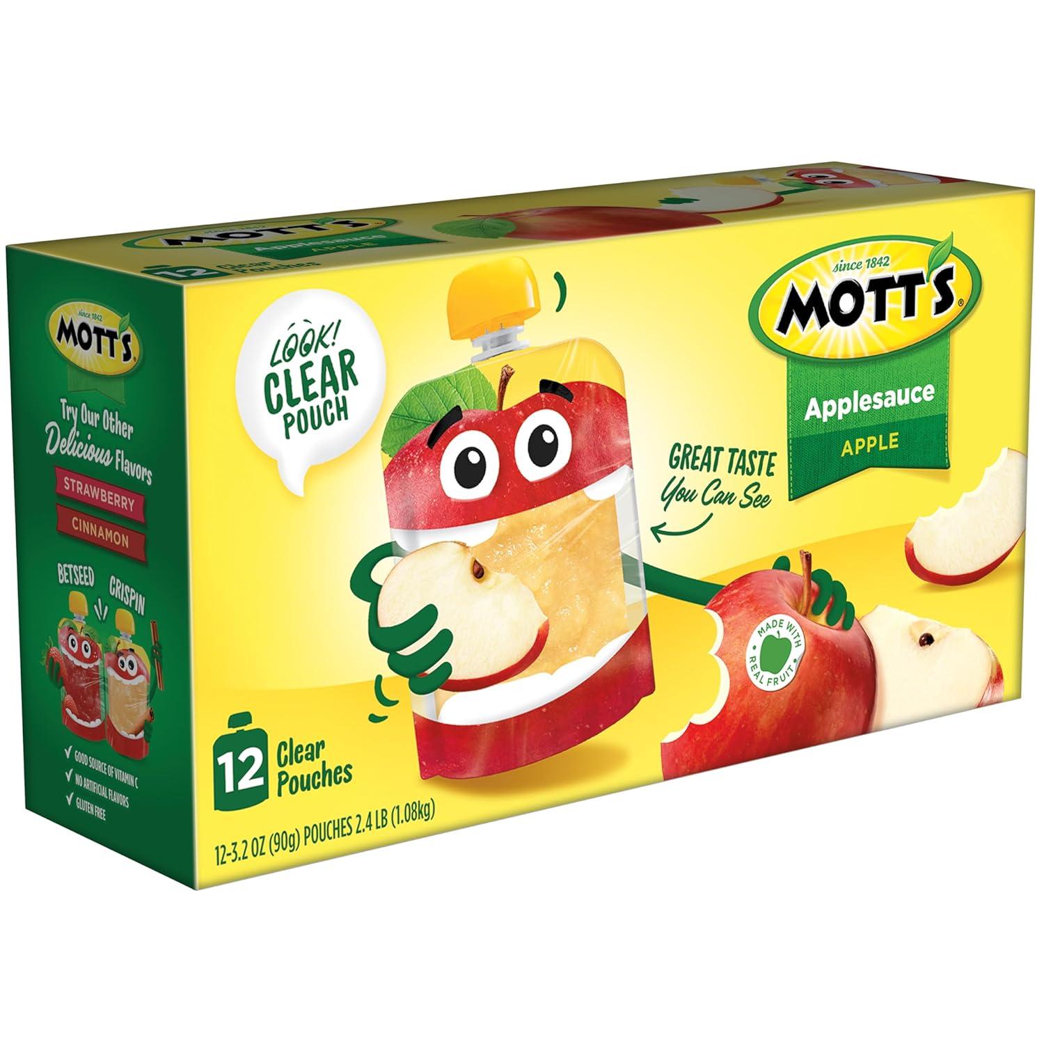 image:imageMotts Cinnamon Applesauce 32 Oz Clear Pouches 48 Count 4 Packs Of 12 No Artificial Flavors Good Source Of Vitamin C Nutritious Option For The Whole FamilyApple