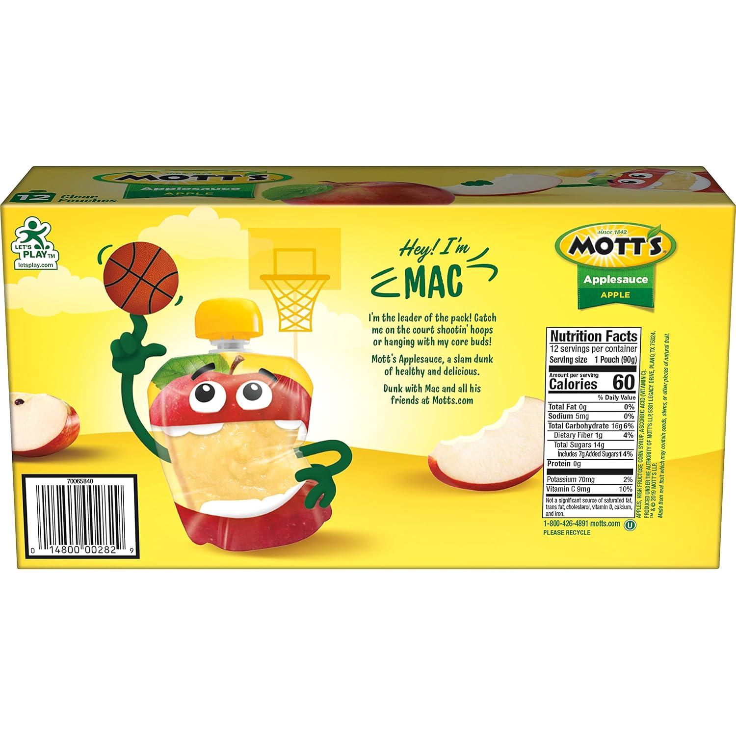 image:imageMotts Cinnamon Applesauce 32 Oz Clear Pouches 48 Count 4 Packs Of 12 No Artificial Flavors Good Source Of Vitamin C Nutritious Option For The Whole FamilyApple