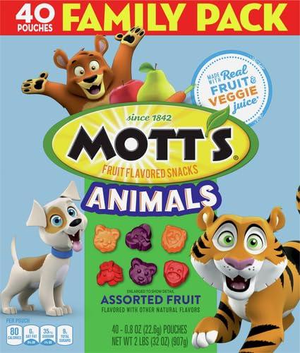 image:imageMotts Fruit Flavored Snacks Animals Assorted Fruit Gluten Free Snack Family Pack 40 Ct 32 ozAssorted Fruit