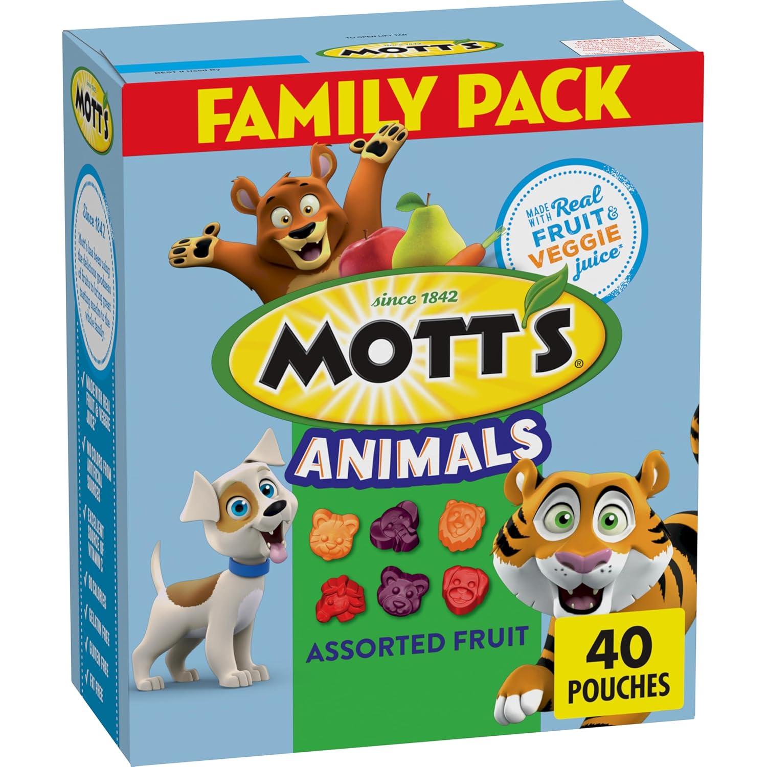 image:imageMotts Fruit Flavored Snacks Animals Assorted Fruit Gluten Free Snack Family Pack 40 Ct 32 ozAssorted Fruit