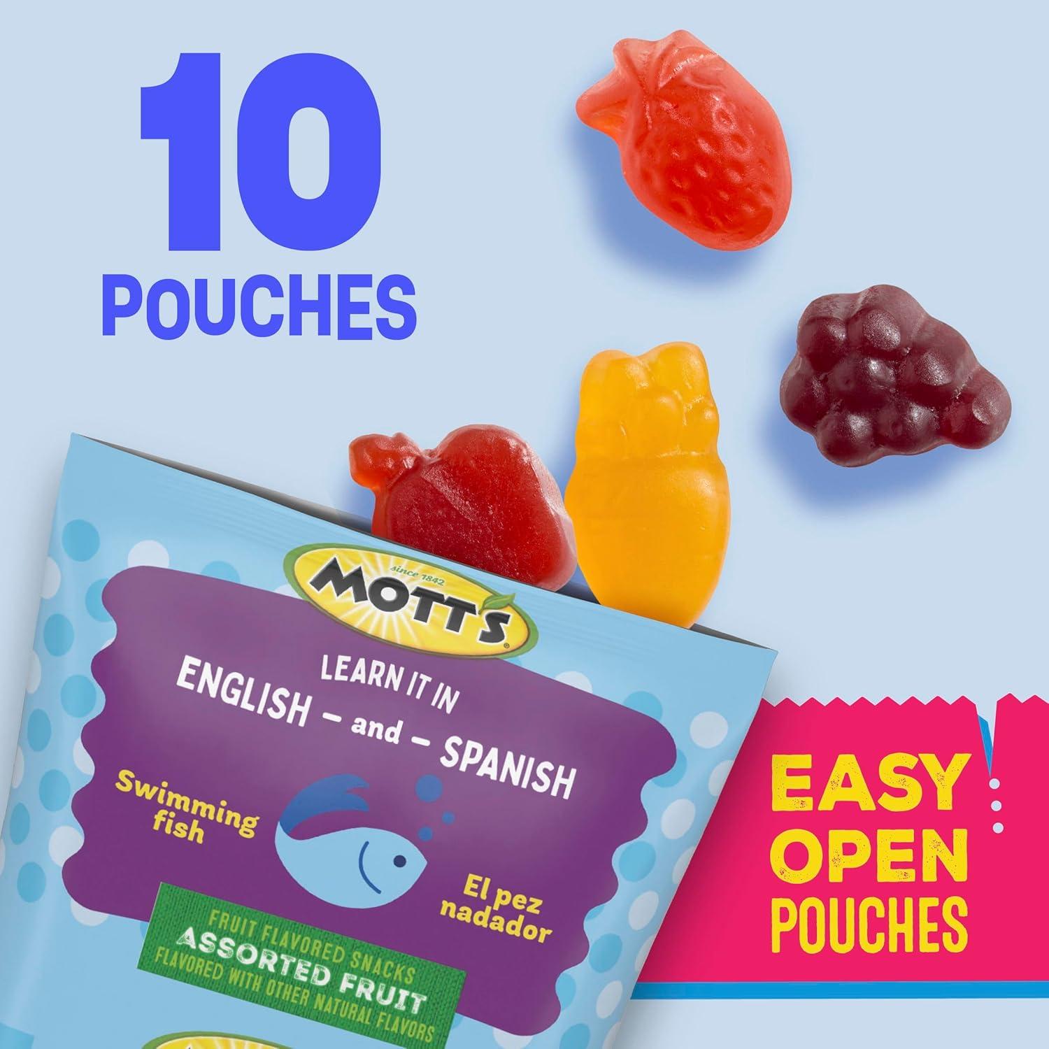 image:imageMotts Fruit Flavored Snacks Assorted Fruit Gluten Free Snack 10 Ct 8 oz Pack of 8Assorted Fruit