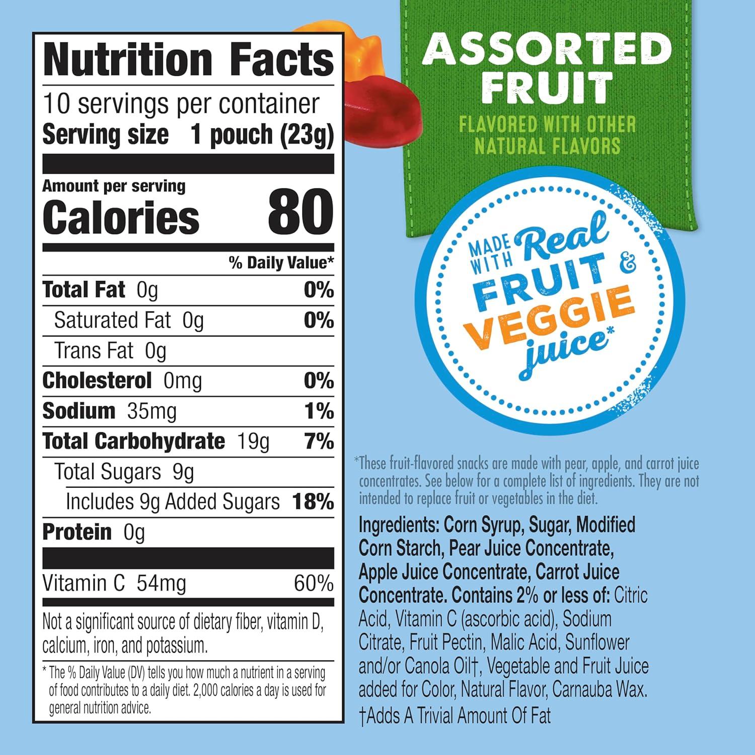 image:imageMotts Fruit Flavored Snacks Assorted Fruit Gluten Free Snack Value Pack 22 Pouches 176 oz Pack of 6Assorted Fruit