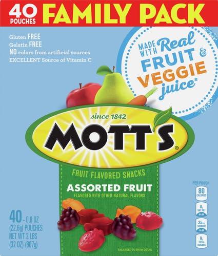 image:imageMotts Fruit Flavored Snacks Assorted Fruit Gluten Free Snack Value Pack 22 Pouches 176 oz Pack of 6Assorted Fruit