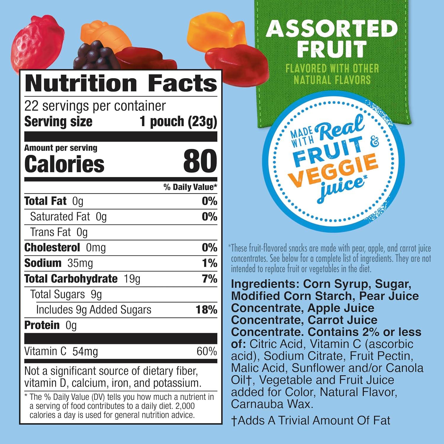 image:imageMotts Fruit Flavored Snacks Assorted Fruit Gluten Free Snack Value Pack 22 Pouches 176 oz Pack of 6Assorted Fruit