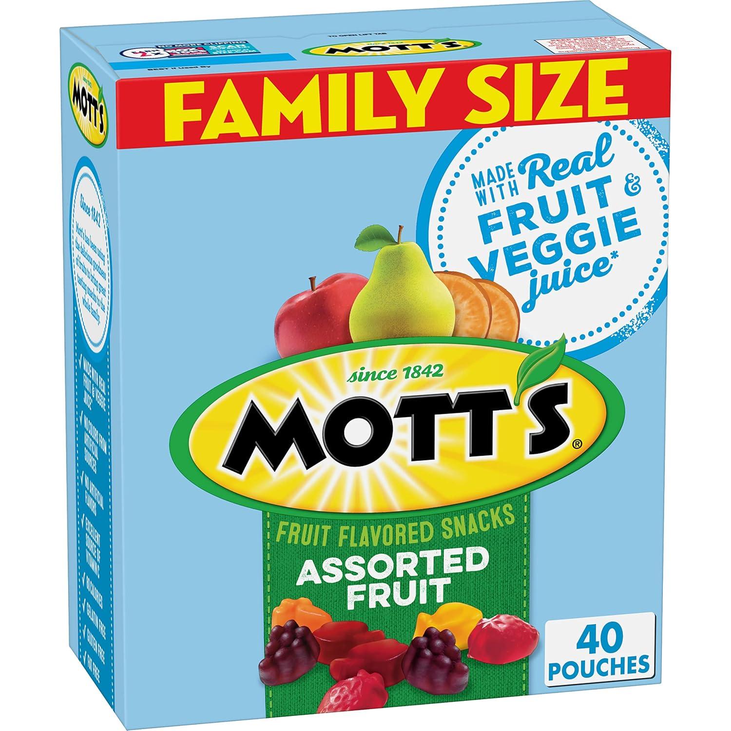 image:imageMotts Fruit Flavored Snacks Assorted Fruit Gluten Free Snack Value Pack 22 Pouches 176 oz Pack of 6Assorted Fruit