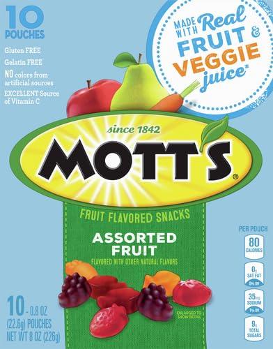image:imageMotts Fruit Flavored Snacks Assorted Fruit Gluten Free Snack Value Pack 22 Pouches 176 oz Pack of 6Assorted Fruit