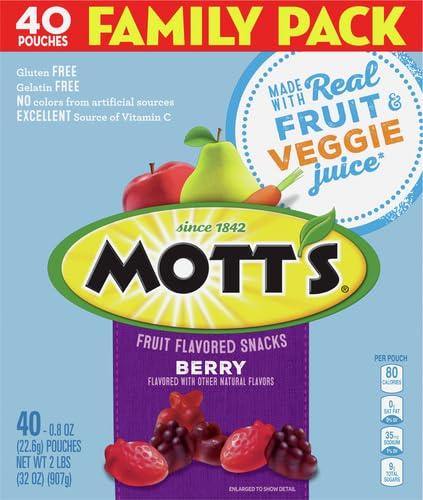 image:imageMotts Fruit Flavored Snacks Berry Gluten Free Snack Family Pack 40 Ct 32 ozBerry