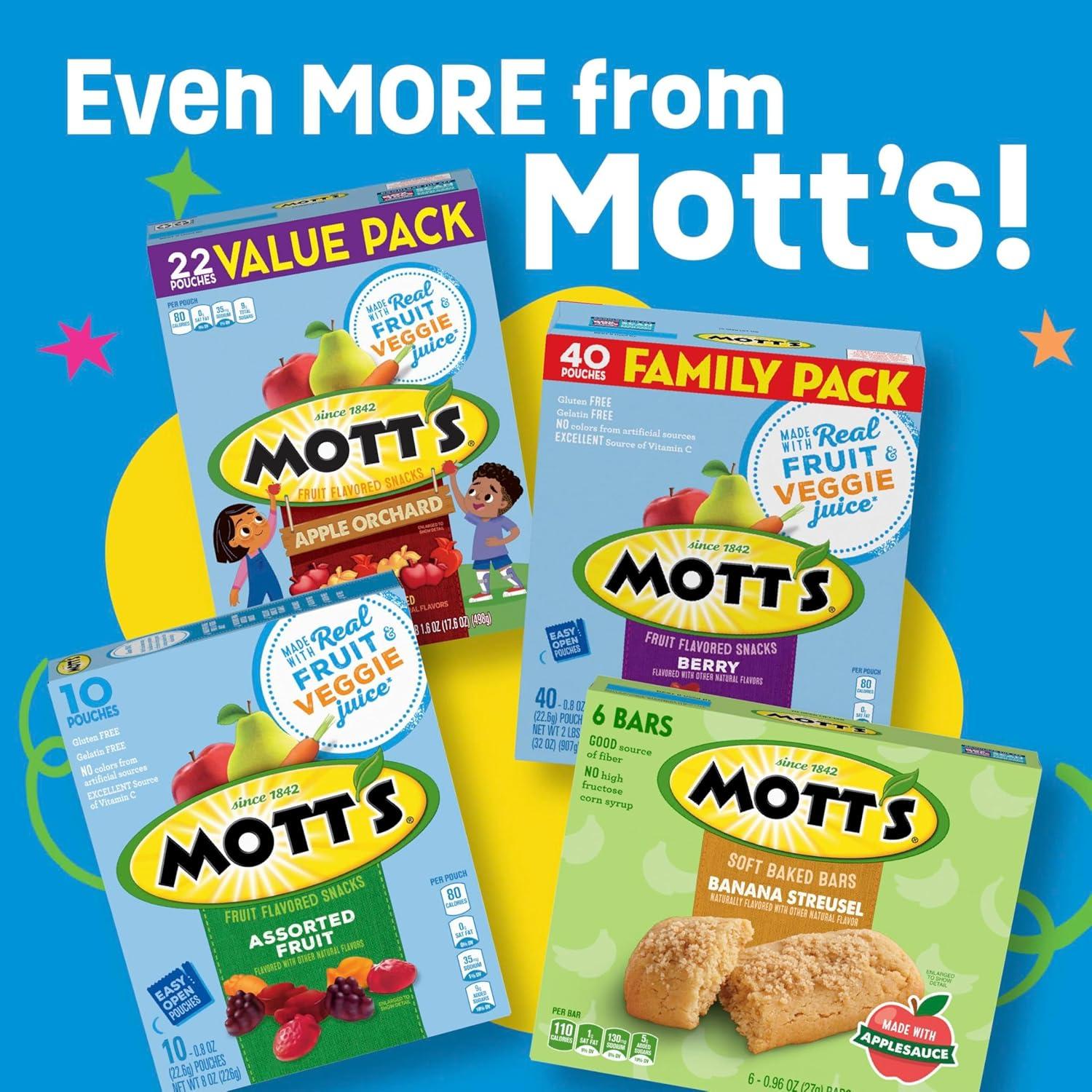 image:imageMotts Fruit Flavored Snacks Berry Gluten Free Snack Family Pack 40 Ct 32 ozBerry