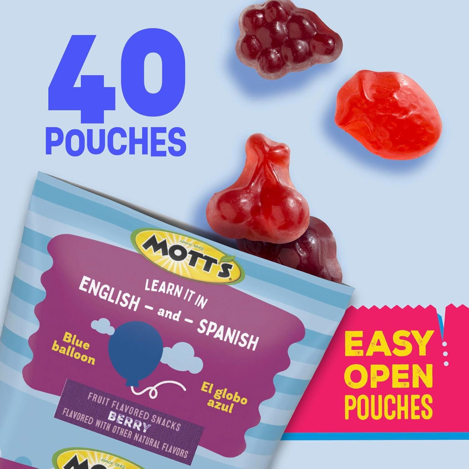 image:imageMotts Fruit Flavored Snacks Berry Gluten Free Snack Family Pack 40 Ct 32 ozBerry