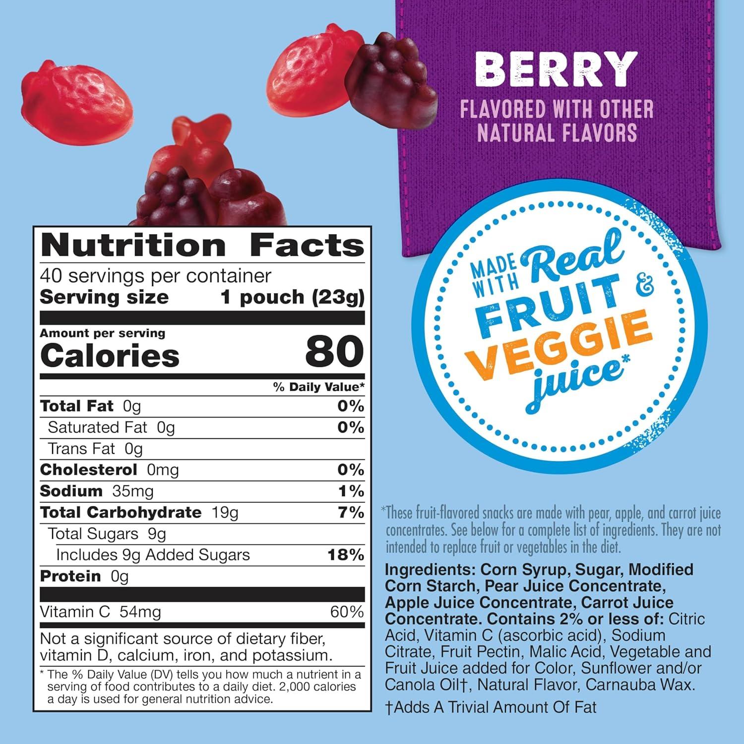 image:imageMotts Fruit Flavored Snacks Berry Gluten Free Snack Family Pack 40 Ct 32 ozBerry