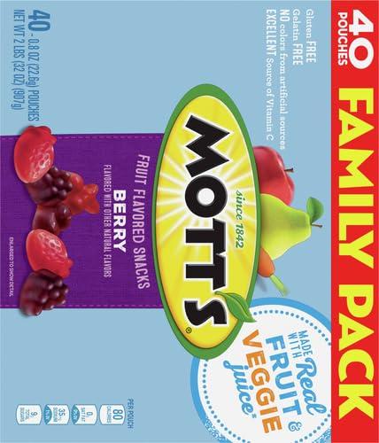 image:imageMotts Fruit Flavored Snacks Berry Gluten Free Snack Family Pack 40 Ct 32 ozBerry