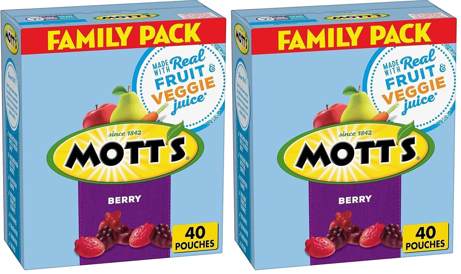 image:imageMotts Fruit Flavored Snacks Berry Gluten Free Snack Family Pack 40 Ct 32 ozBerry