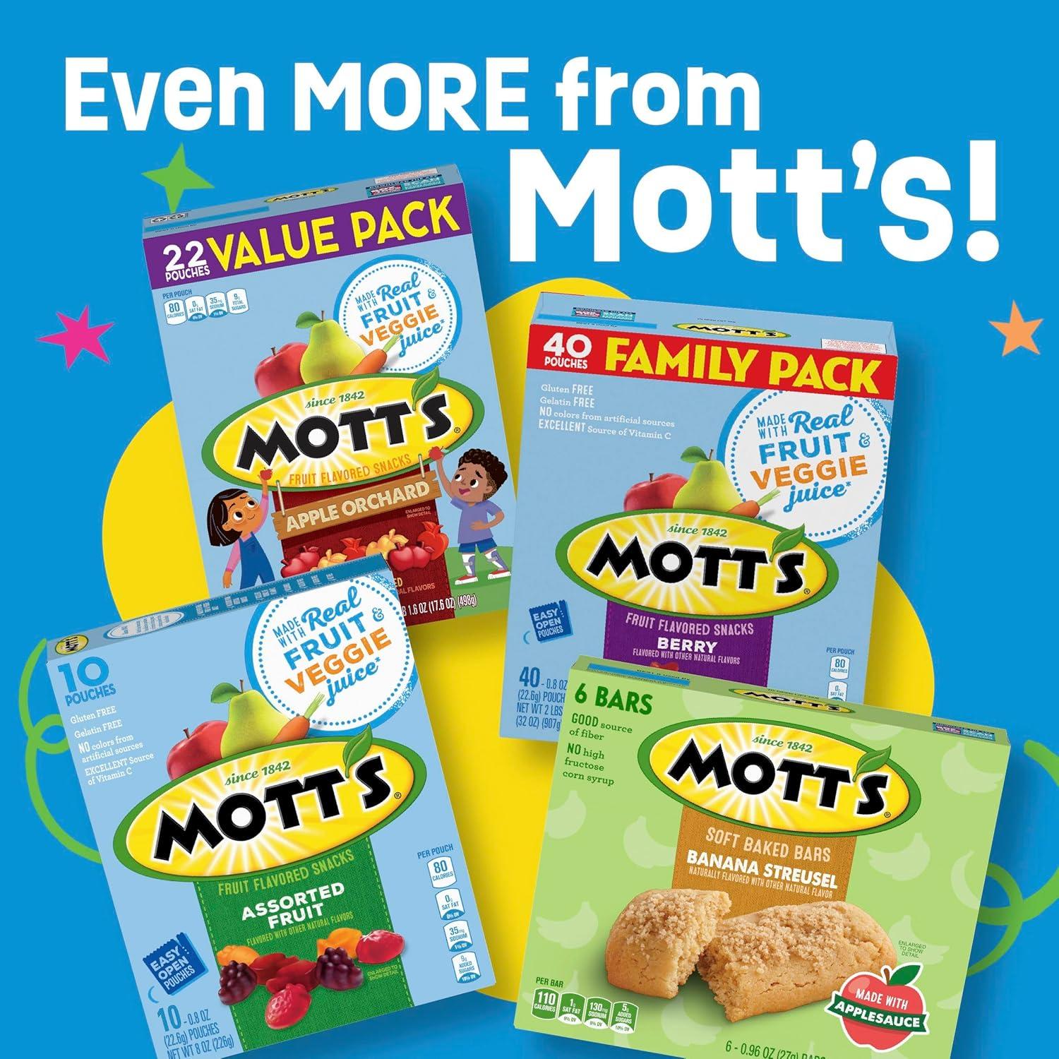 image:imageMotts Fruit Flavored Snacks Berry Gluten Free Snack Family Pack 40 Ct 32 ozBerry and Assorted Fruit