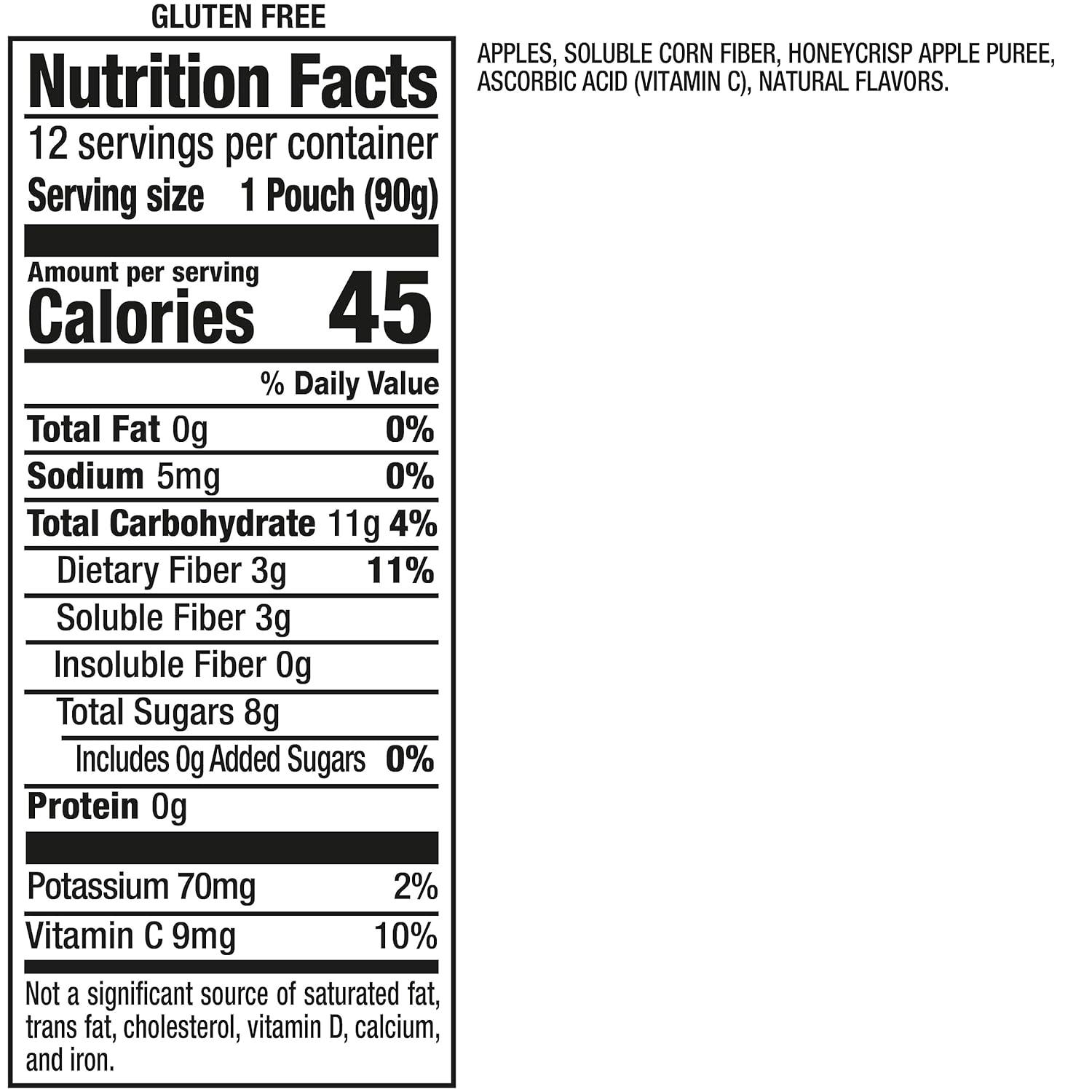 image:imageMotts Mighty Honeycrisp Apple Applesauce 32 Oz Clear Pouches 48 Count 4 Packs of 12 No Sugar Added Good Source Of Fiber Supports A Healthy Digestive System GlutenFree KosherHoneycrisp Apple