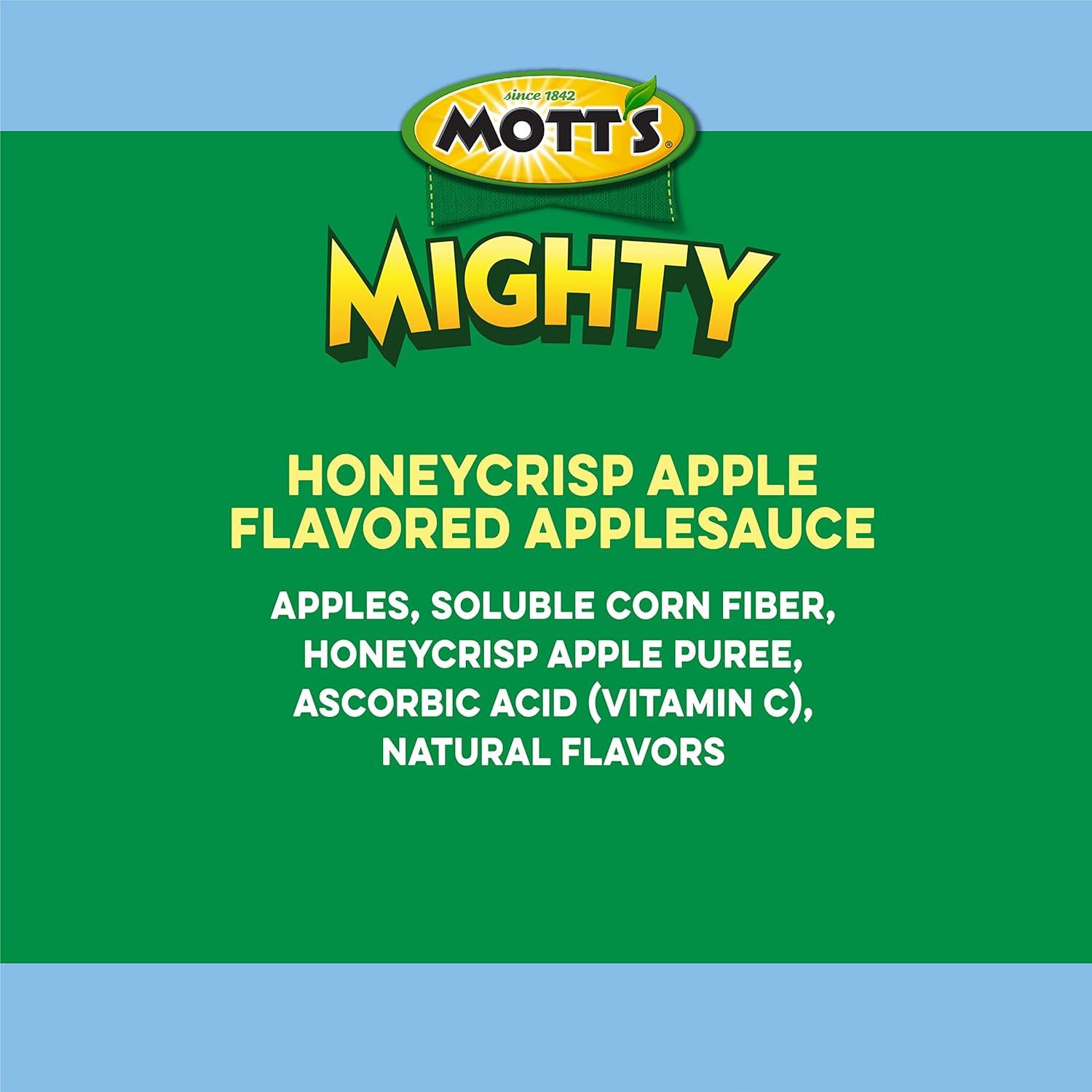 image:imageMotts Mighty Honeycrisp Apple Applesauce 32 Oz Clear Pouches 48 Count 4 Packs of 12 No Sugar Added Good Source Of Fiber Supports A Healthy Digestive System GlutenFree KosherVariety