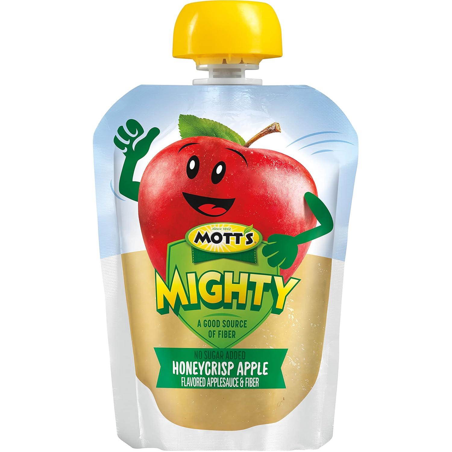 image:imageMotts Mighty Honeycrisp Apple Applesauce 32 Oz Clear Pouches 48 Count 4 Packs of 12 No Sugar Added Good Source Of Fiber Supports A Healthy Digestive System GlutenFree KosherHoneycrisp Apple