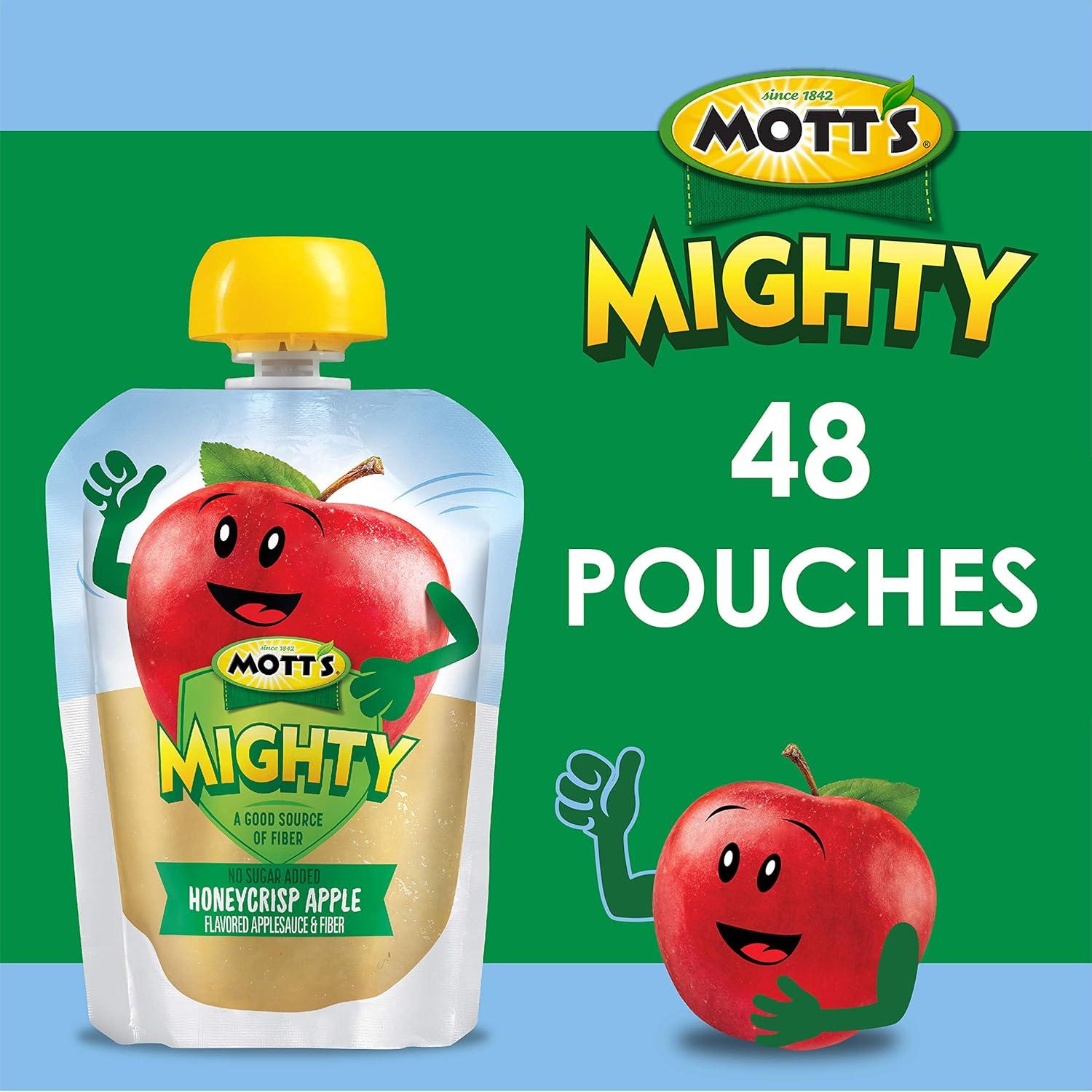 image:imageMotts Mighty Honeycrisp Apple Applesauce 32 Oz Clear Pouches 48 Count 4 Packs of 12 No Sugar Added Good Source Of Fiber Supports A Healthy Digestive System GlutenFree KosherHoneycrisp Apple