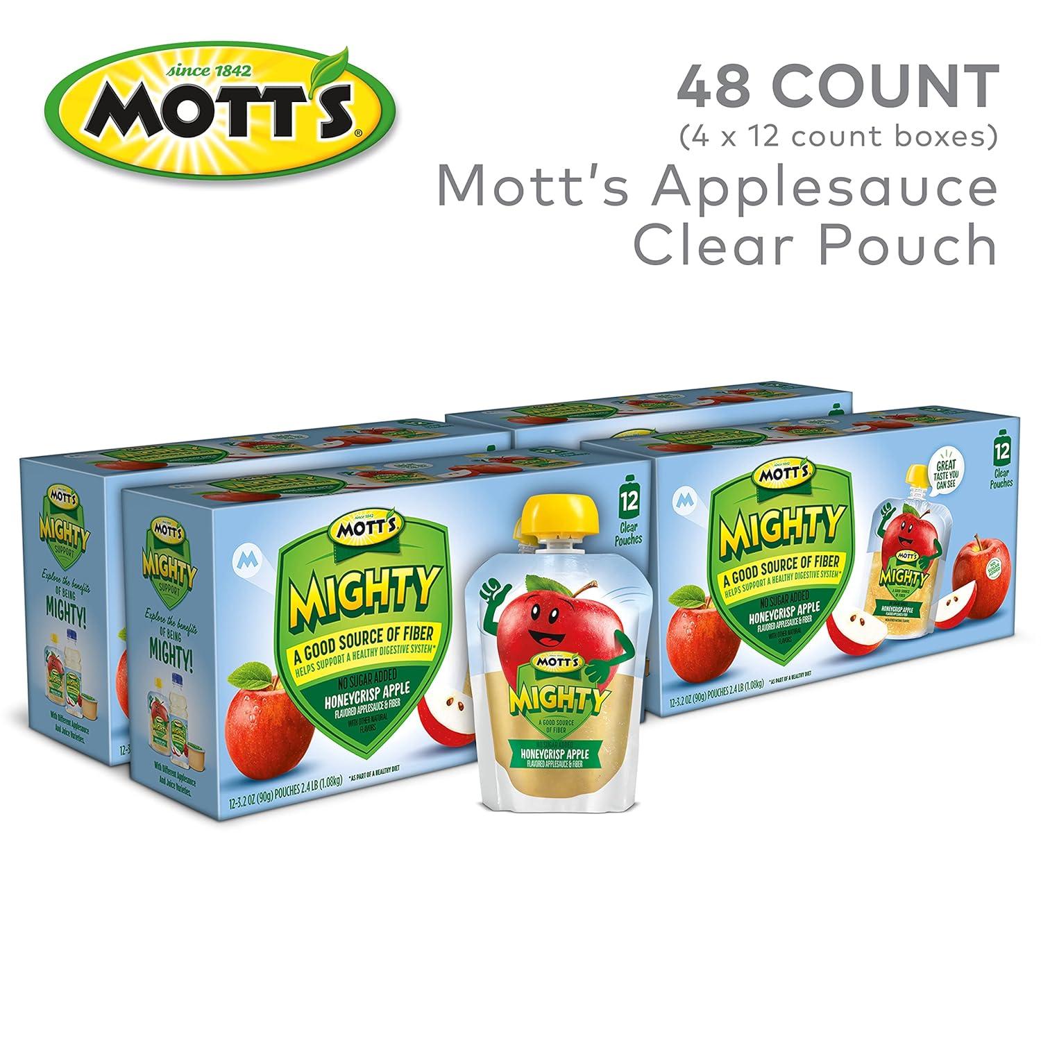 image:imageMotts Mighty Honeycrisp Apple Applesauce 32 Oz Clear Pouches 48 Count 4 Packs of 12 No Sugar Added Good Source Of Fiber Supports A Healthy Digestive System GlutenFree KosherHoneycrisp Apple