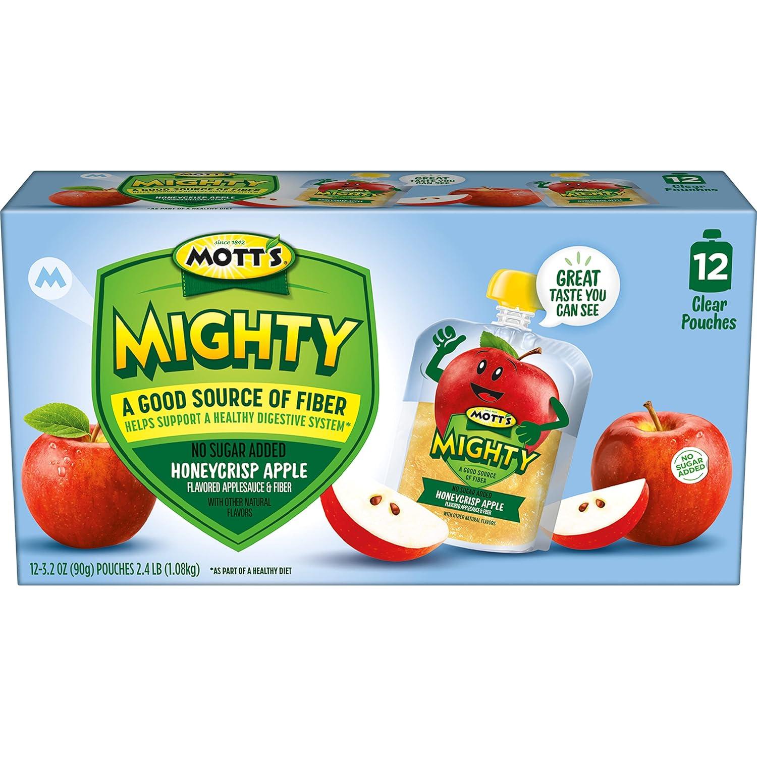 image:imageMotts Mighty Honeycrisp Apple Applesauce 32 Oz Clear Pouches 48 Count 4 Packs of 12 No Sugar Added Good Source Of Fiber Supports A Healthy Digestive System GlutenFree KosherHoneycrisp Apple