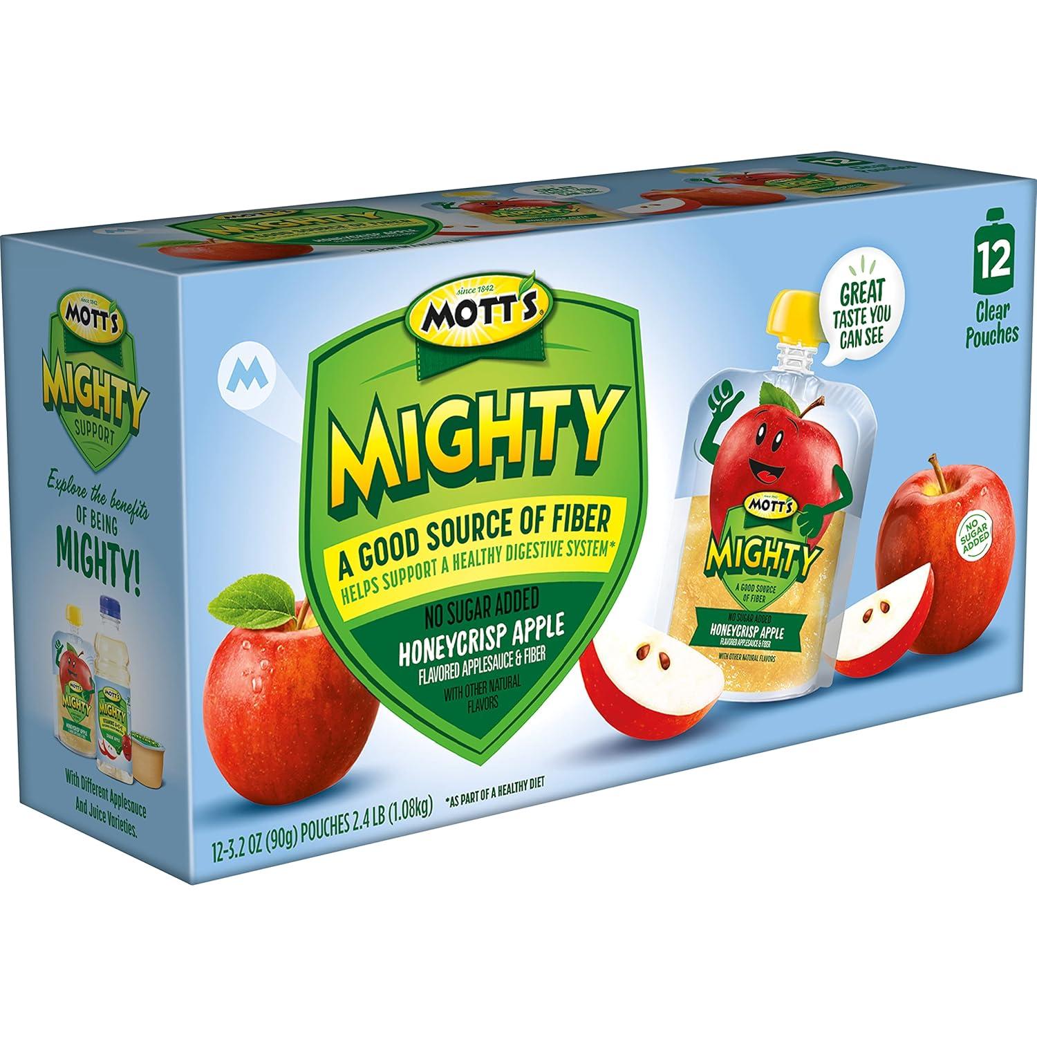 image:imageMotts Mighty Honeycrisp Apple Applesauce 32 Oz Clear Pouches 48 Count 4 Packs of 12 No Sugar Added Good Source Of Fiber Supports A Healthy Digestive System GlutenFree KosherHoneycrisp Apple