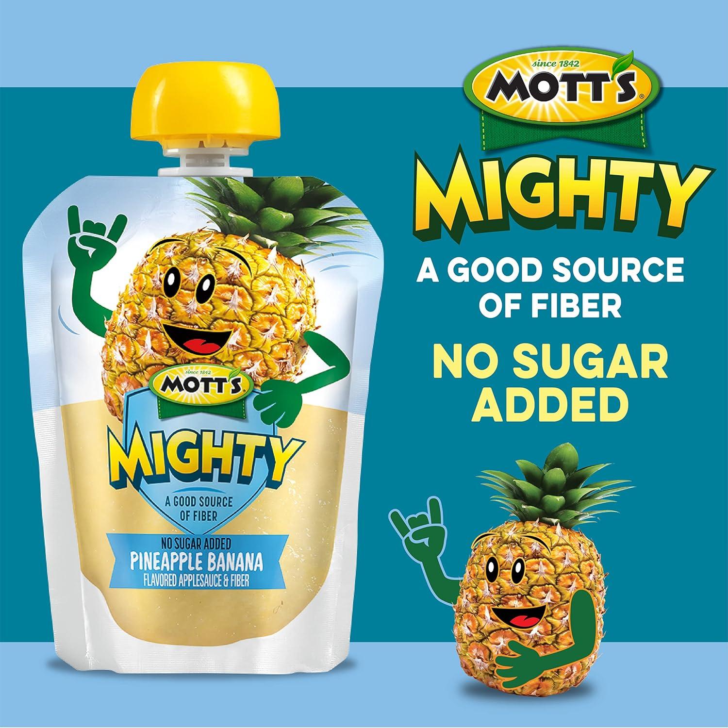 image:imageMotts Mighty Honeycrisp Apple Applesauce 32 Oz Clear Pouches 48 Count 4 Packs of 12 No Sugar Added Good Source Of Fiber Supports A Healthy Digestive System GlutenFree KosherVariety